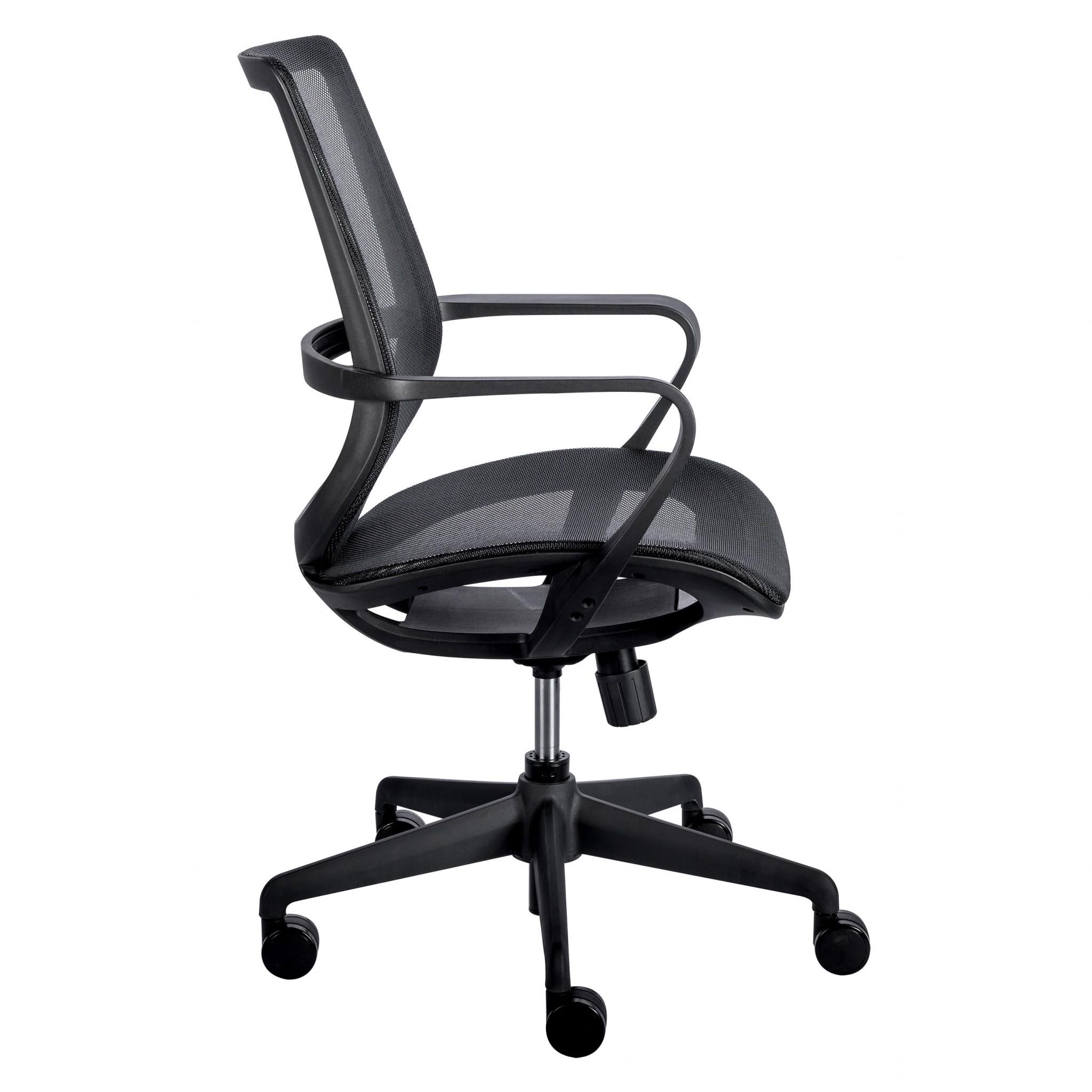 Black Mesh Office Chair with Metal Frame