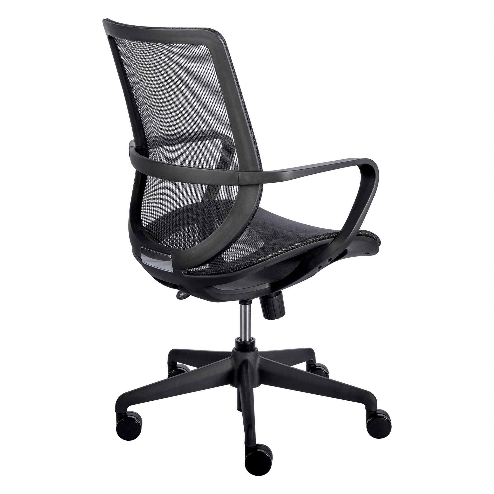 Black Mesh Office Chair with Metal Frame