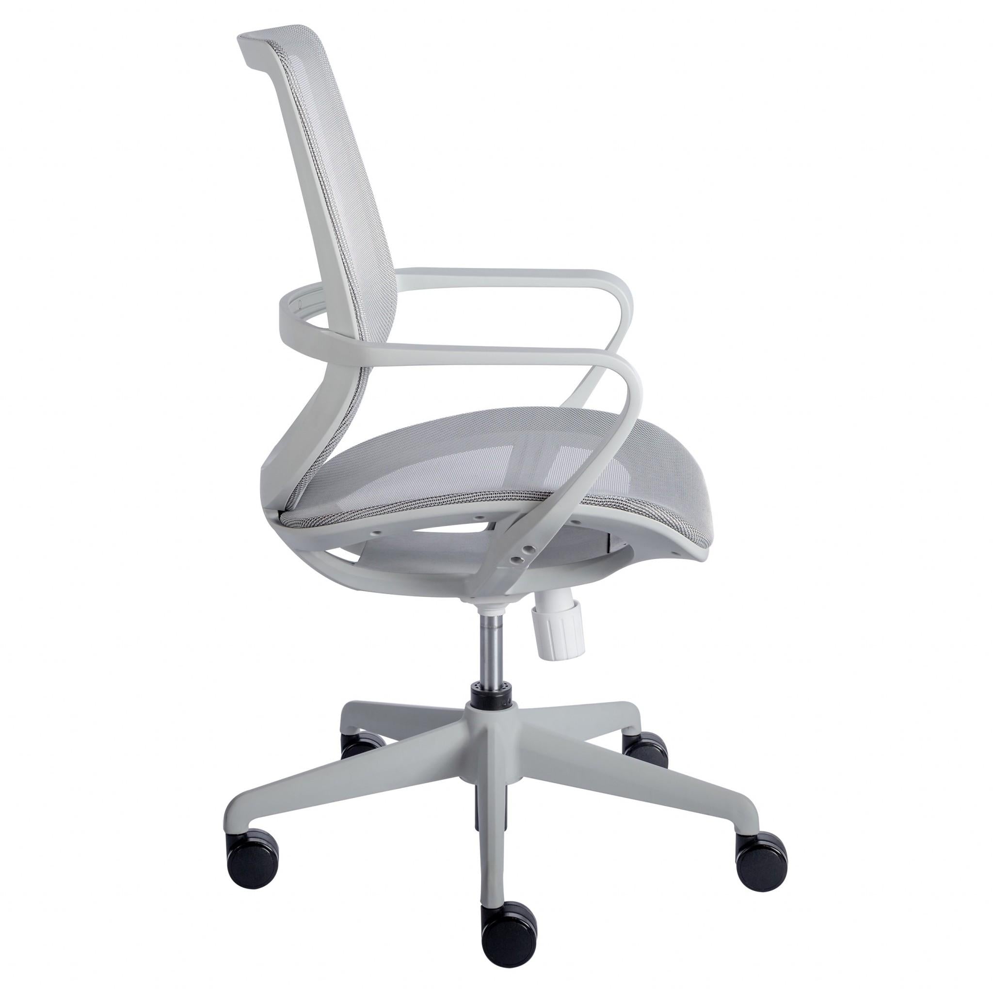 White Mesh Office Chair with Metal Frame