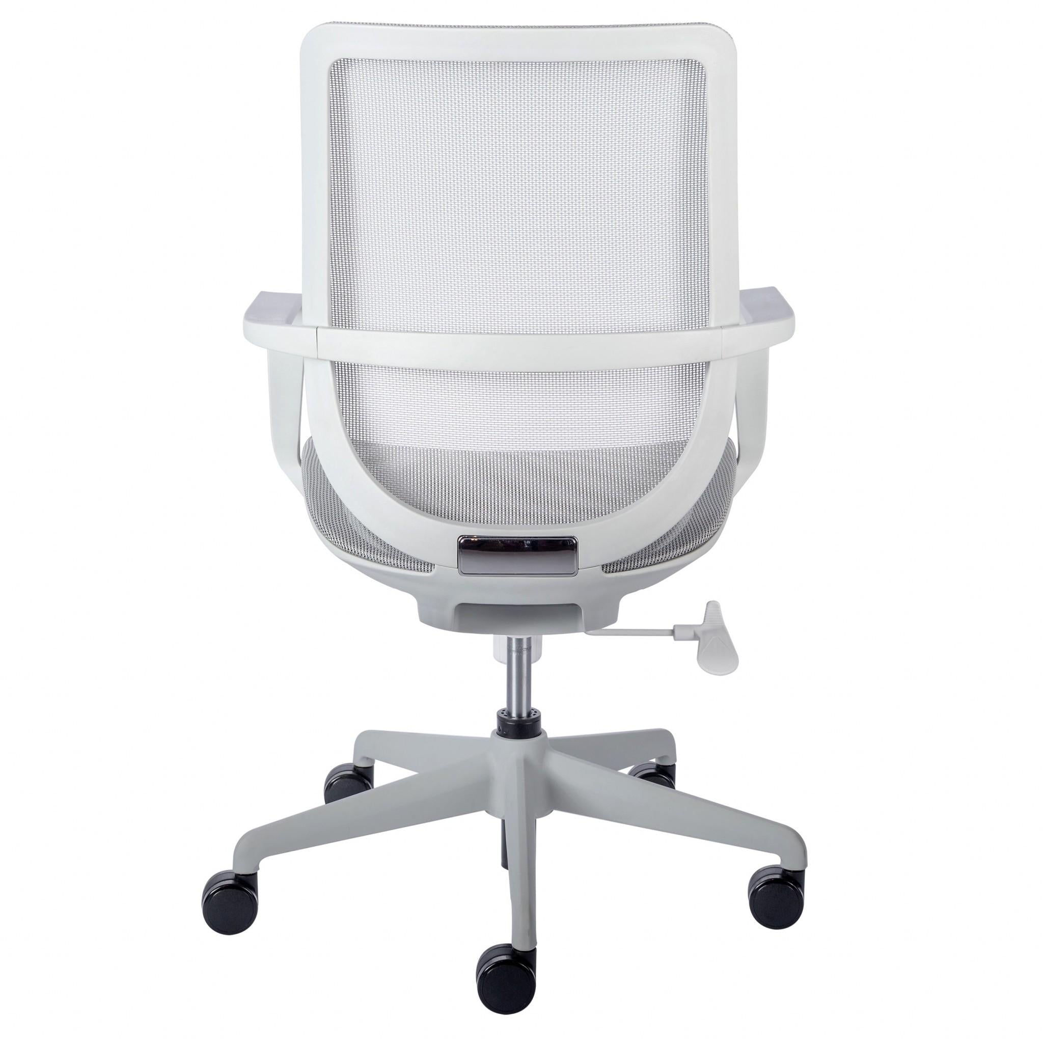 White Mesh Office Chair with Metal Frame