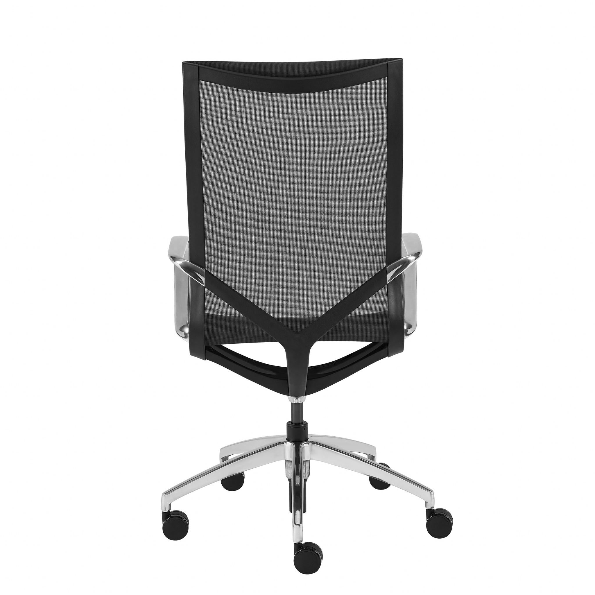 High Back Black Mesh Aluminum Base Office Chair