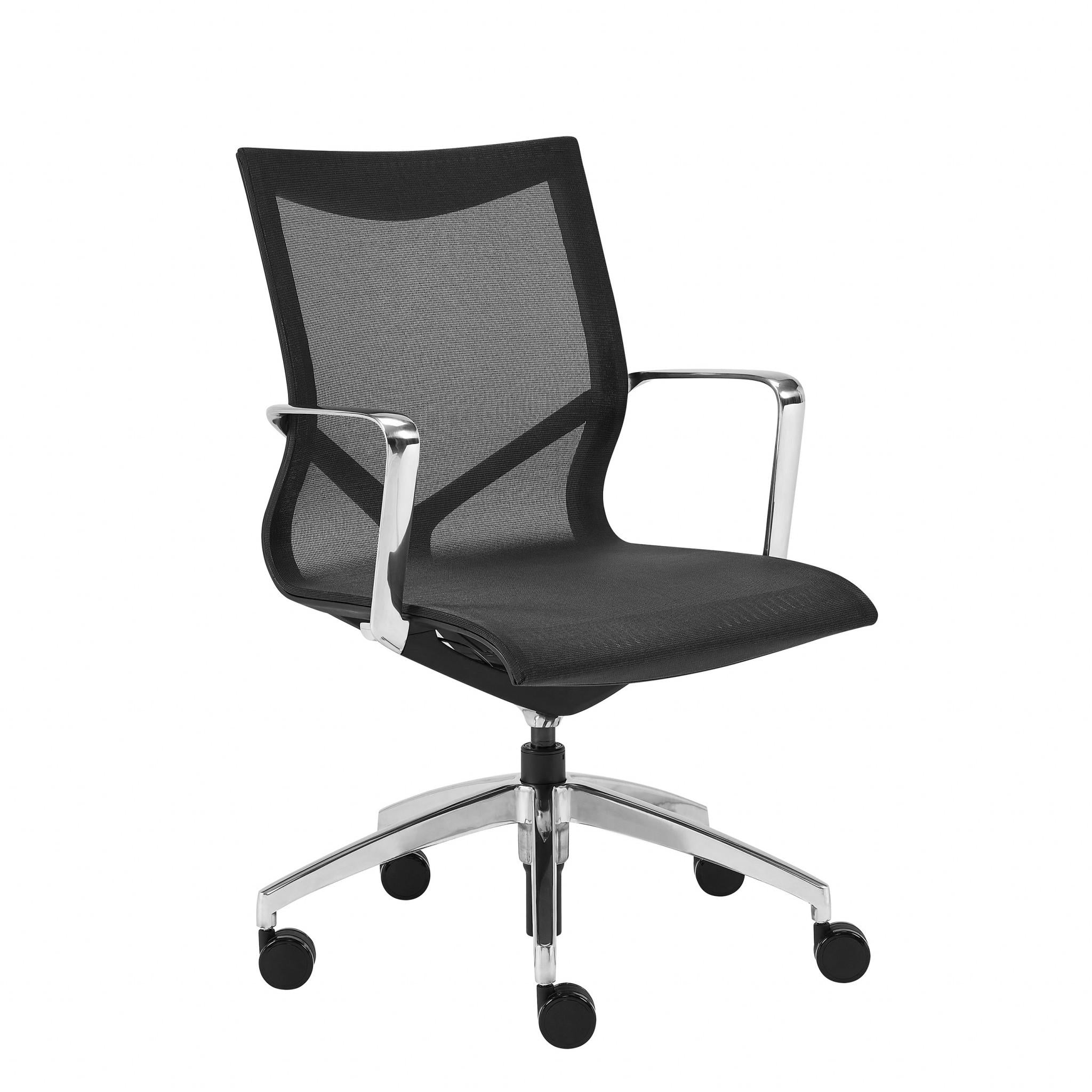 Low Back Black Mesh Aluminum Base Office Chair