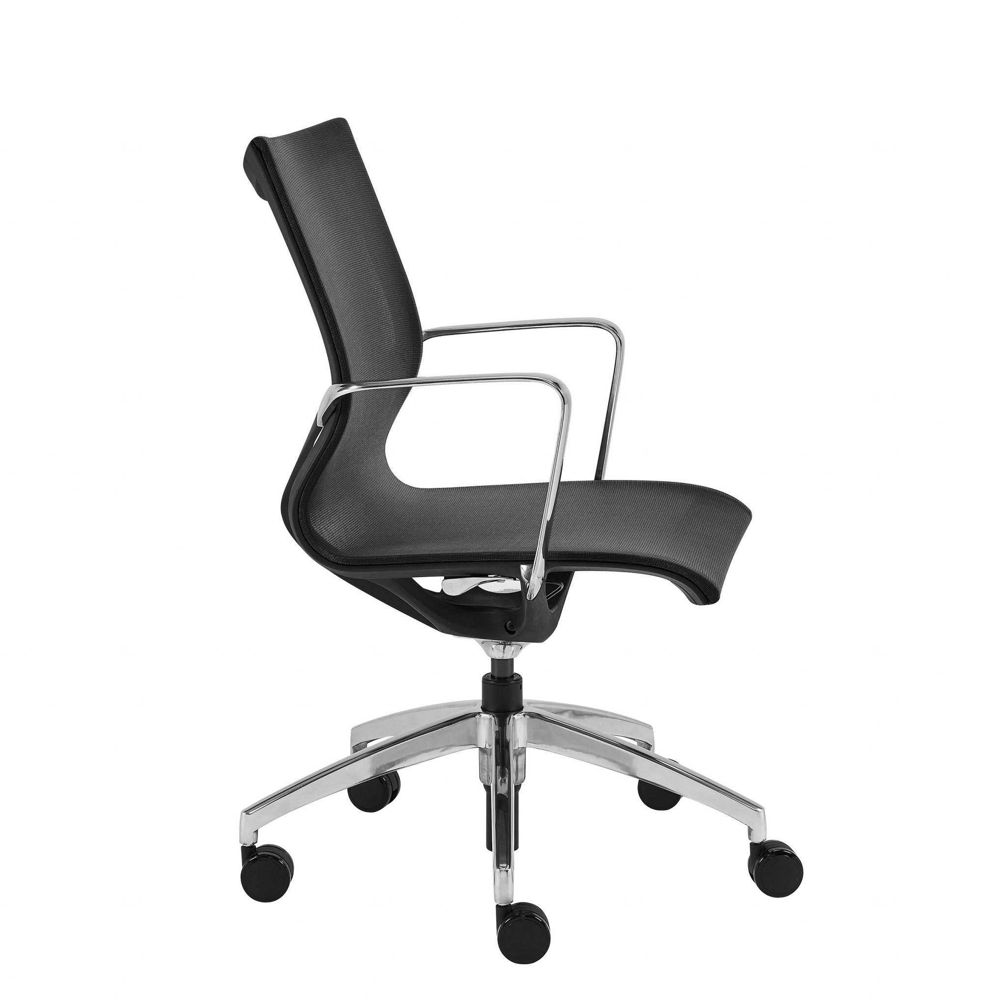 Low Back Black Mesh Aluminum Base Office Chair