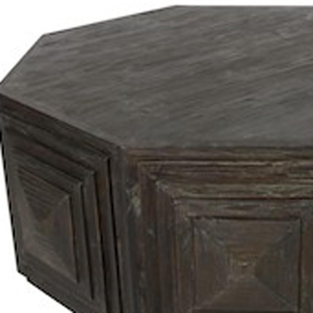 Deep Brown Octagonal Coffee Table