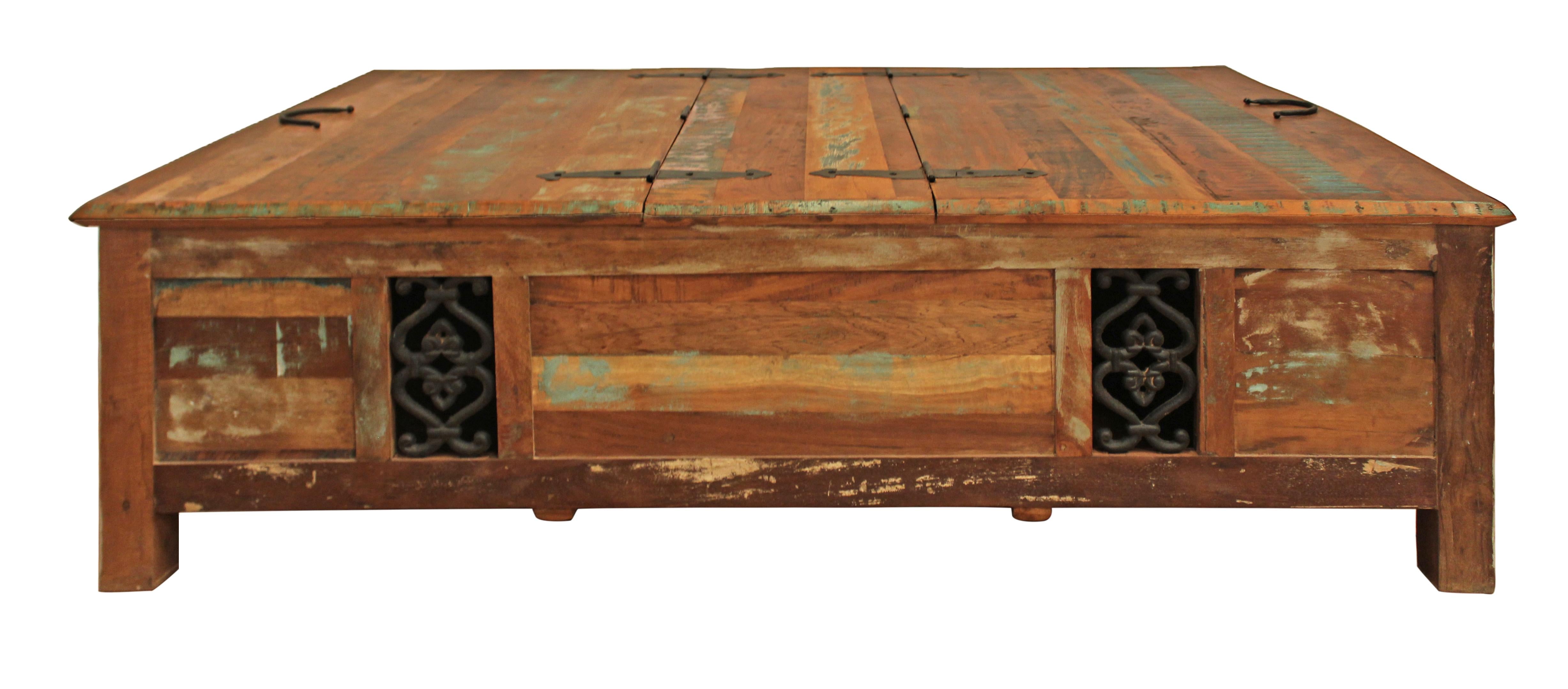 Rectangular Storage Wood Coffee Table