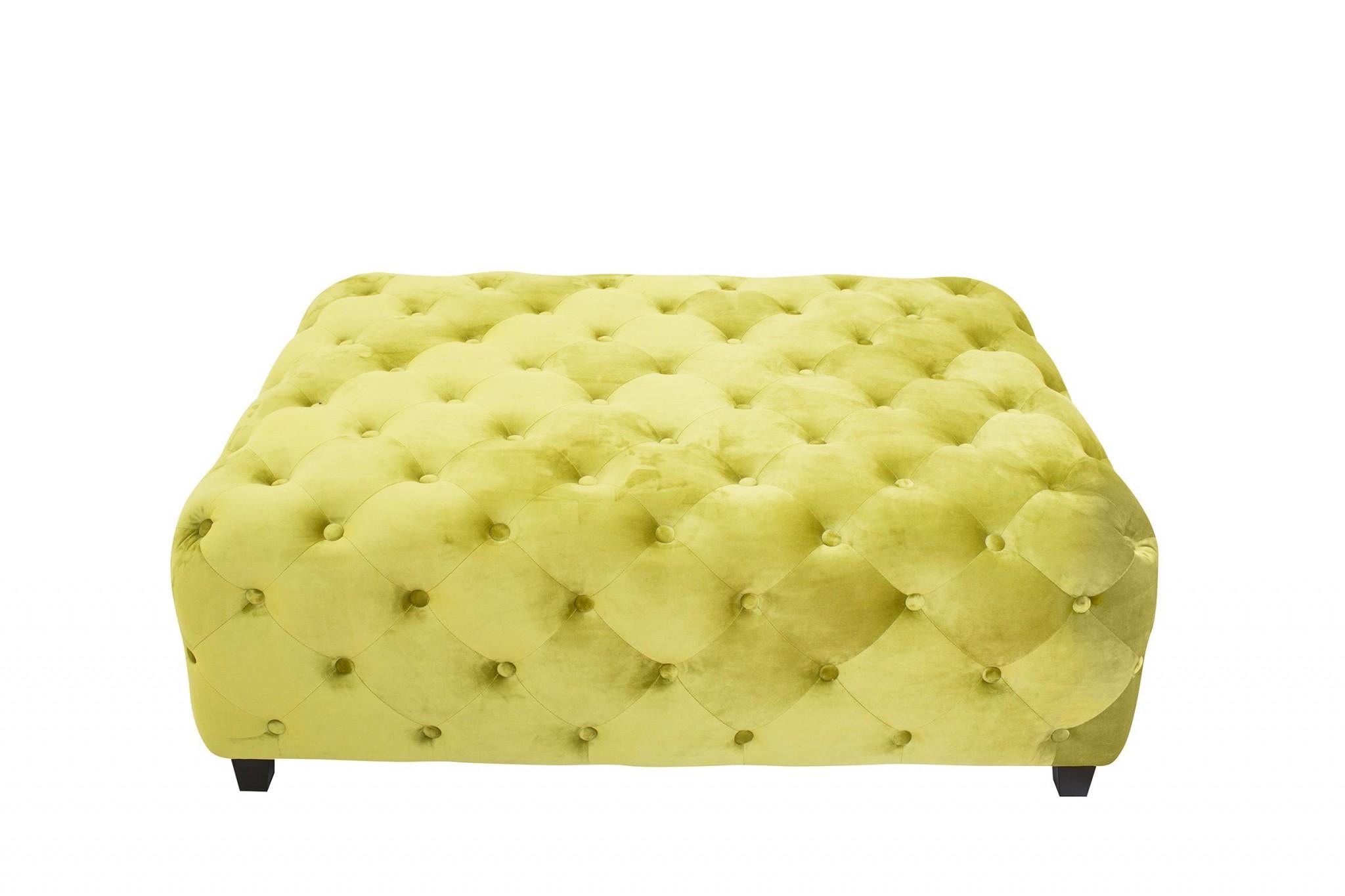 Velvety Green Modern Square Coffee Table