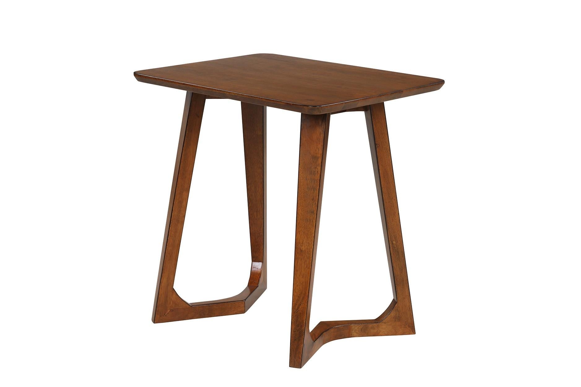 Modern Geo Legs Wood End or Side Table