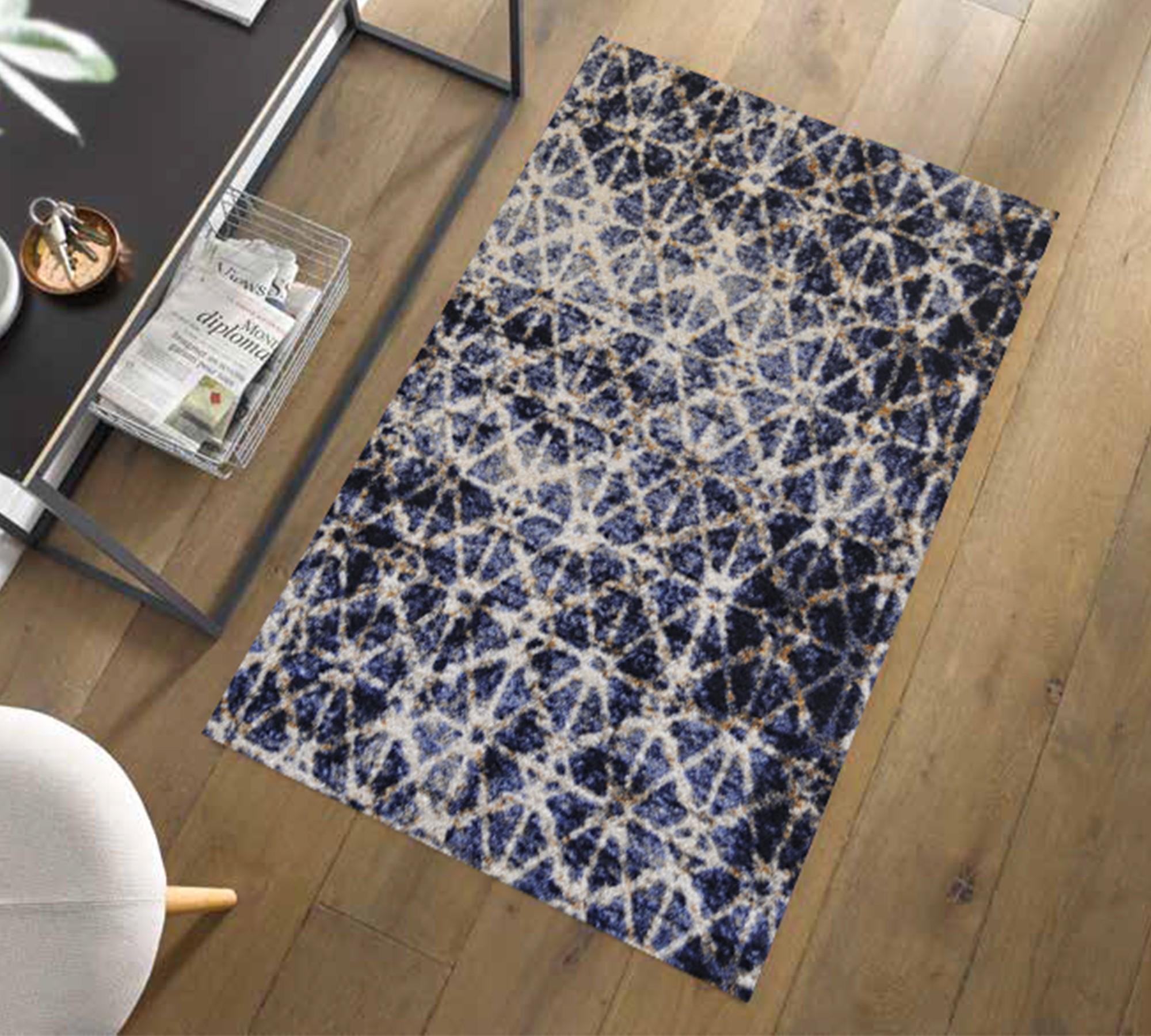 2' x 4' Modern Ombre Geo Washable Floor Mat