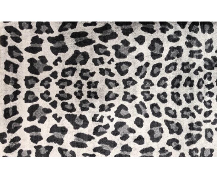 2' x 3' Black and Gray Cheetah Washable Floor Mat