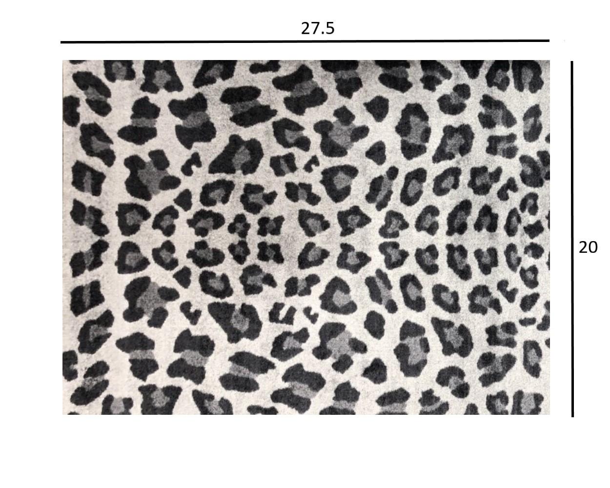 2' x 3' Black and Gray Cheetah Washable Floor Mat