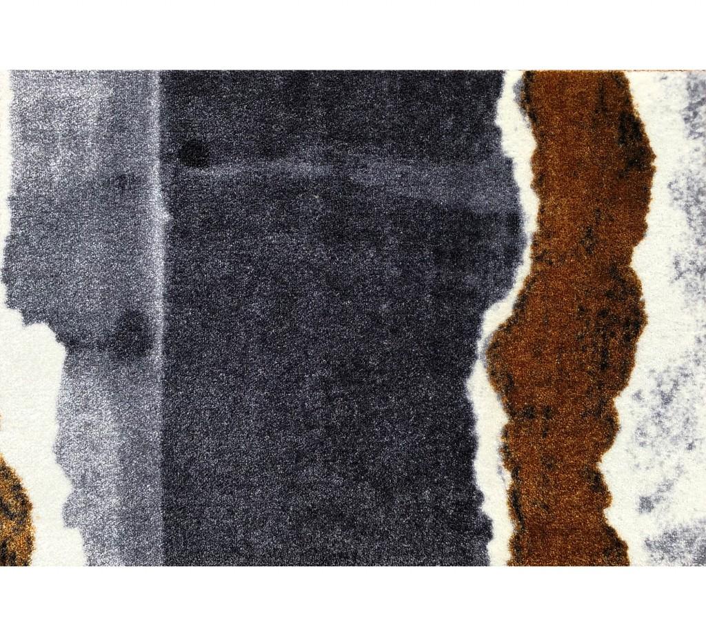 2' x 3' Gray and Brown Abstract Southwest Washable Floor Mat