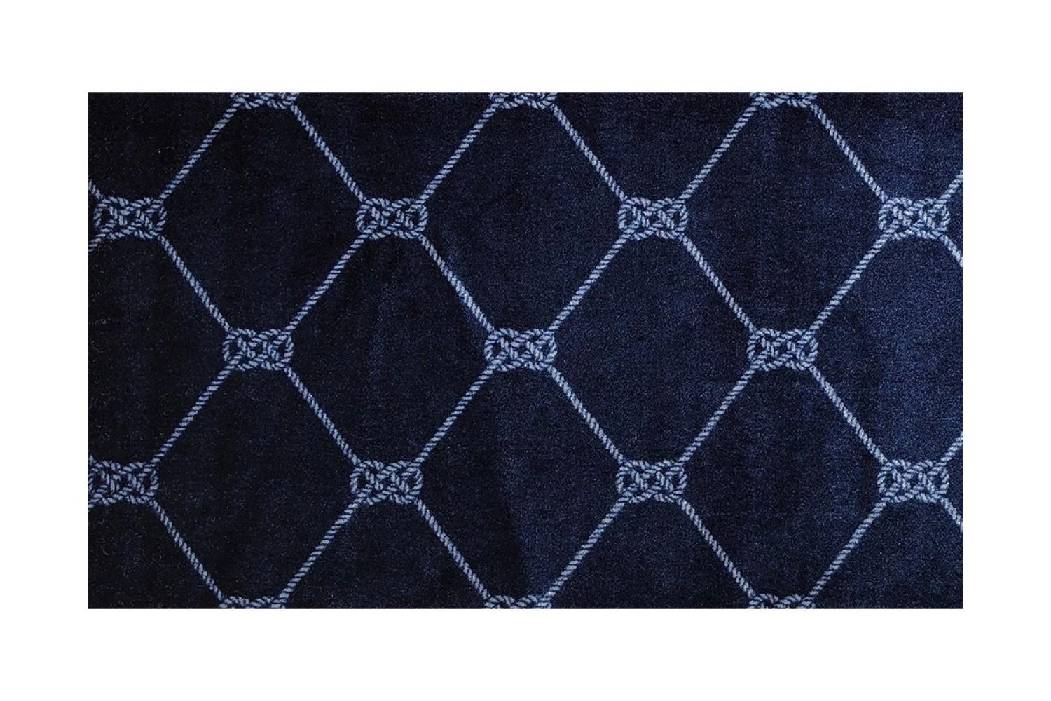 2' x 3' Navy Nautical Knots Washable Floor Mat