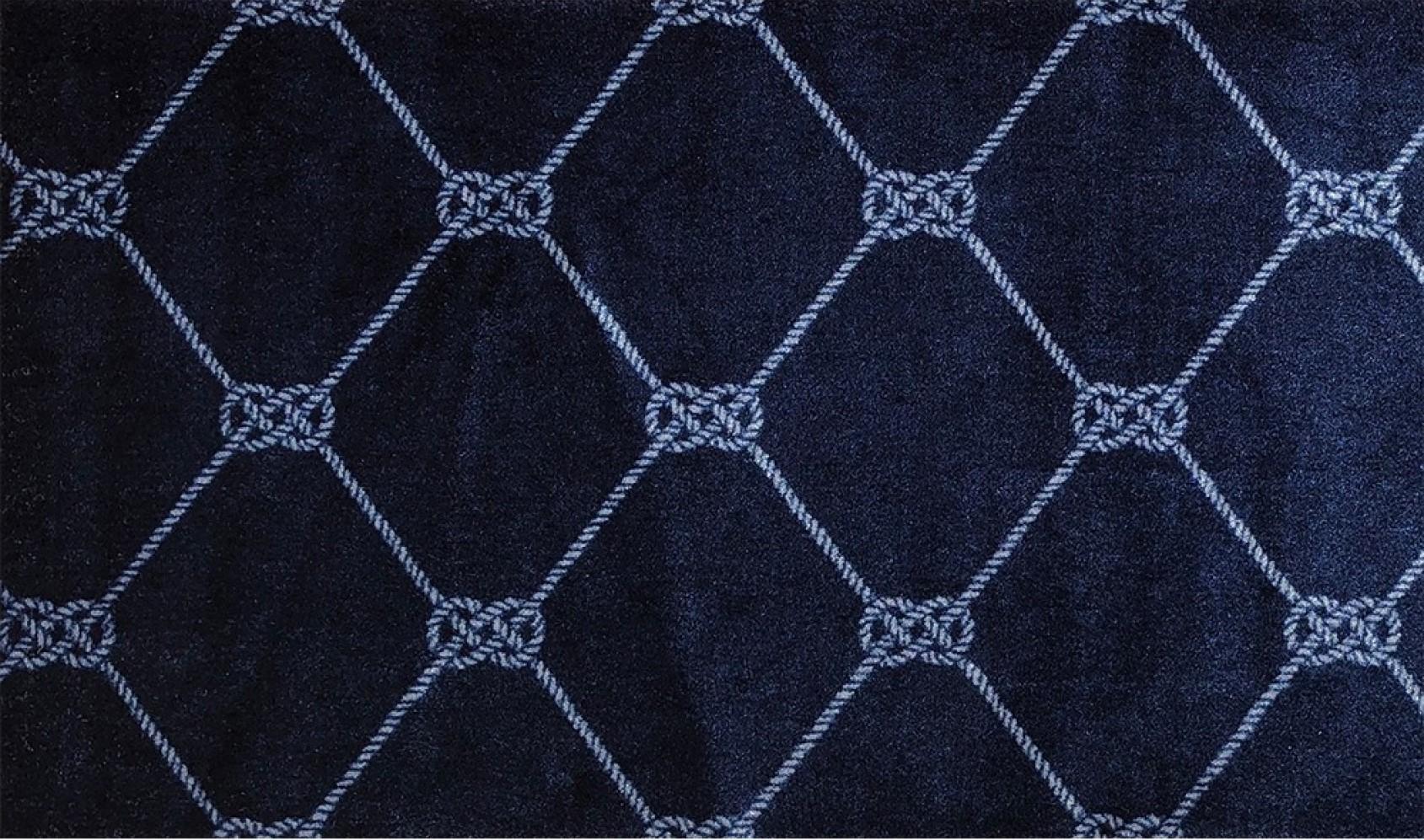 2' x 3' Navy Nautical Knots Washable Floor Mat