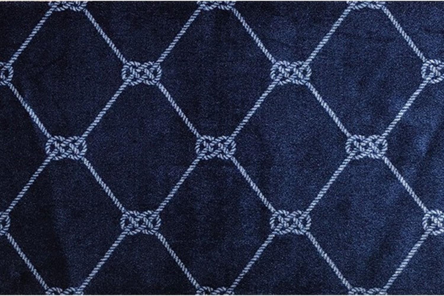 2' x 6' Navy Nautical Knots Washable Runner Rug