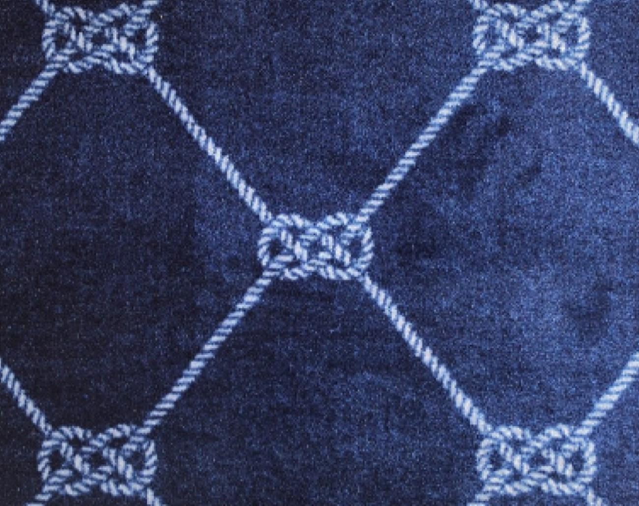 2' x 6' Blue and Taupe Tribal Washable Runner Rug