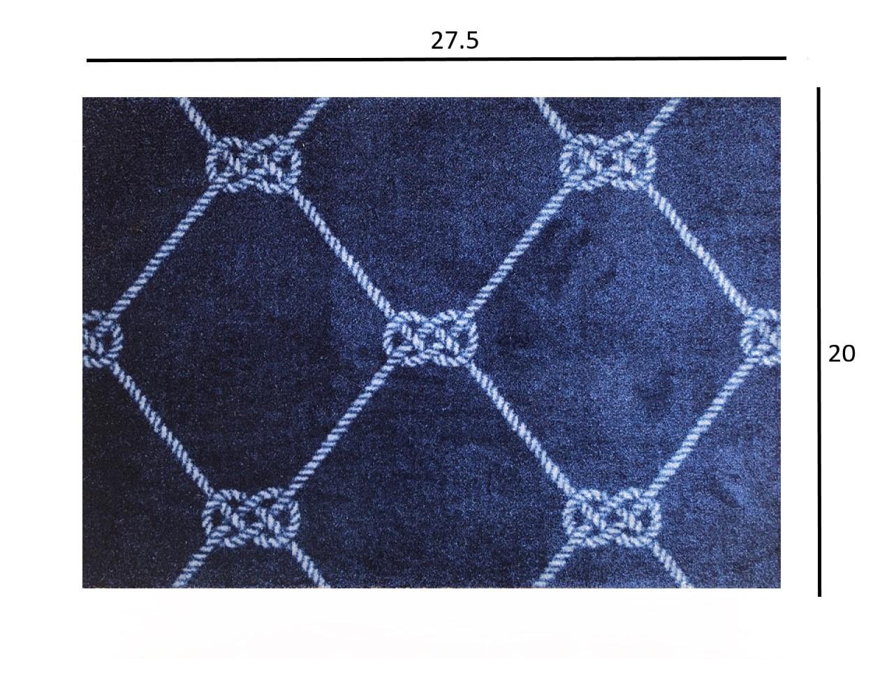 2' x 6' Blue and Taupe Tribal Washable Runner Rug