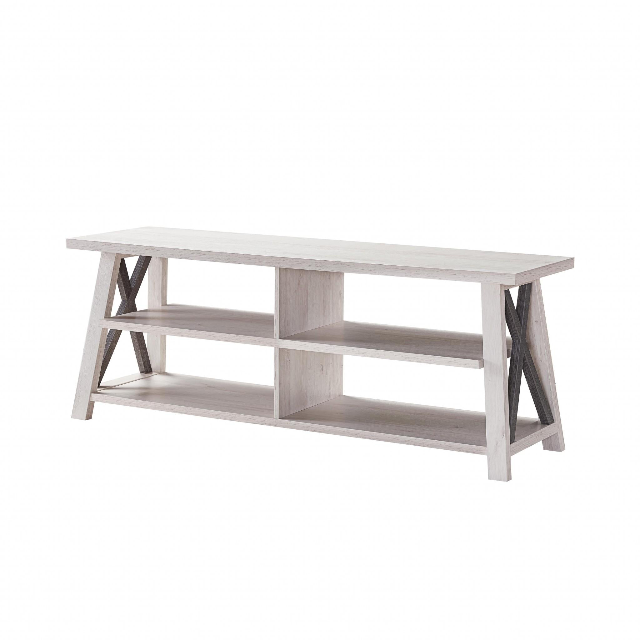 Contemporary White and Gray TV Stand