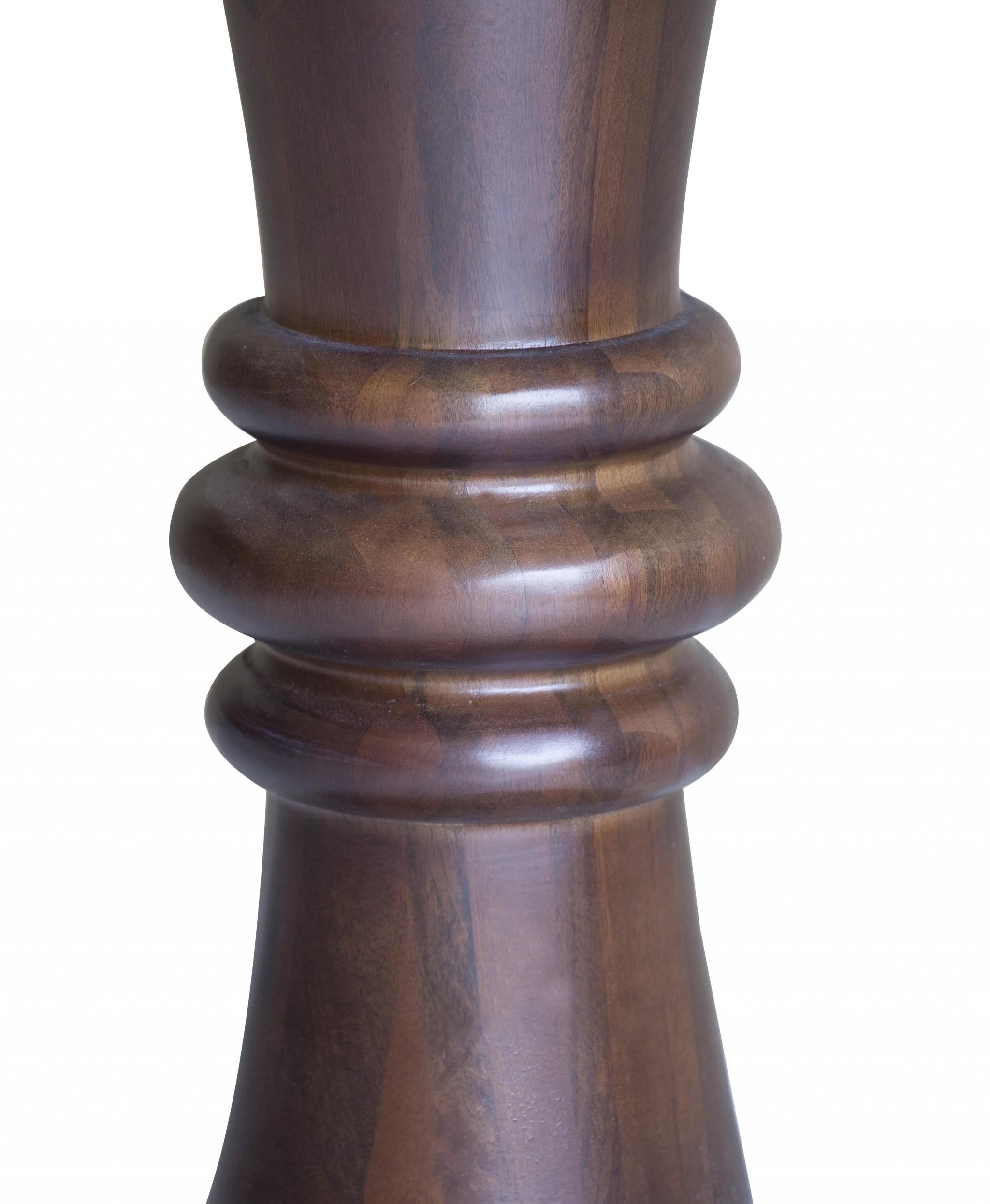 Rustic Warm Brown Turned Pedestal End Table