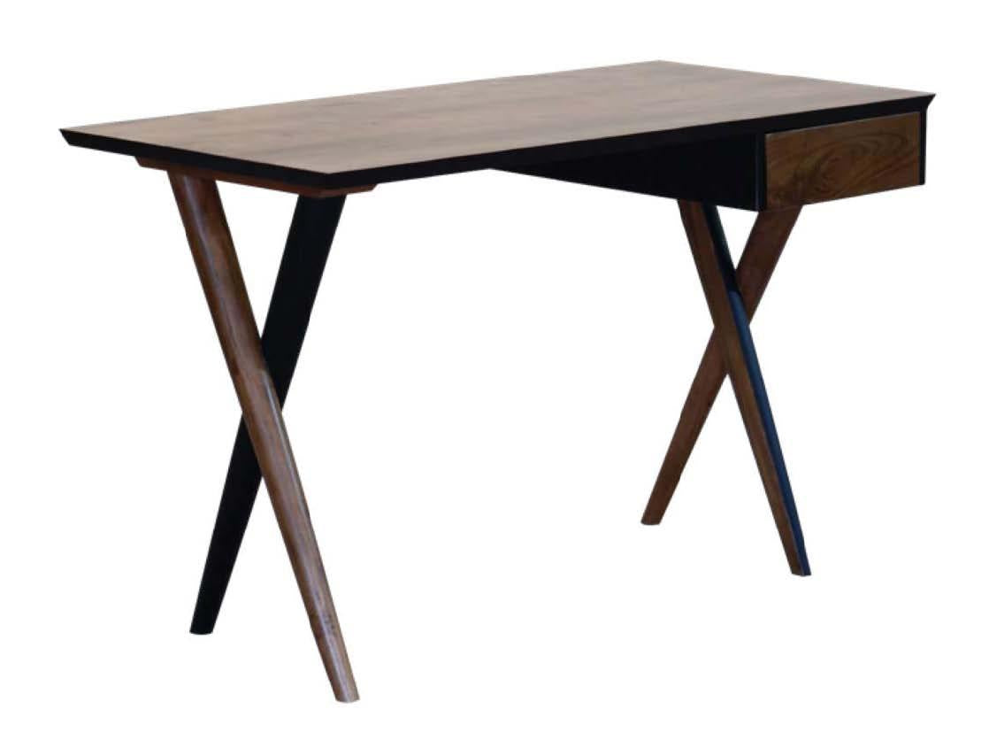 Two Tone Criss Cross Wooden Desk