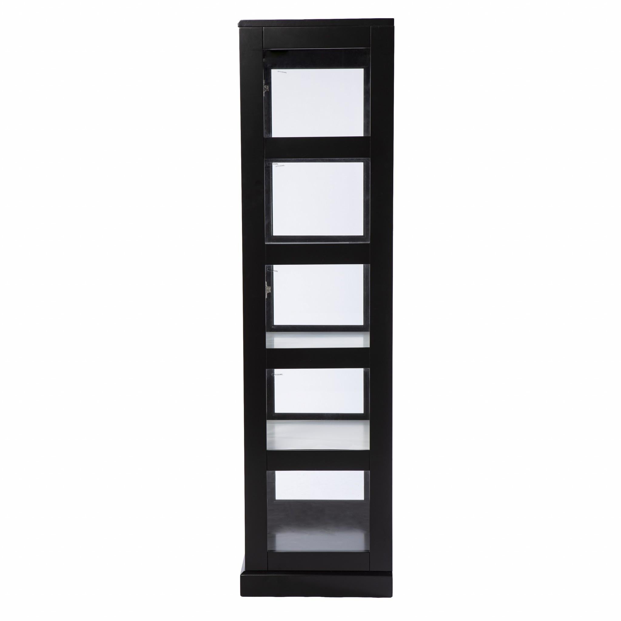 Dynasty Contemporary Black and White Tall Curio Cabinet