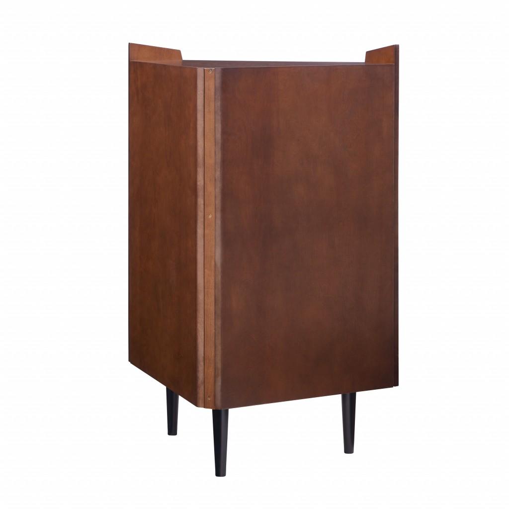 Cosmo Brown and Black Corner Bar Cabinet