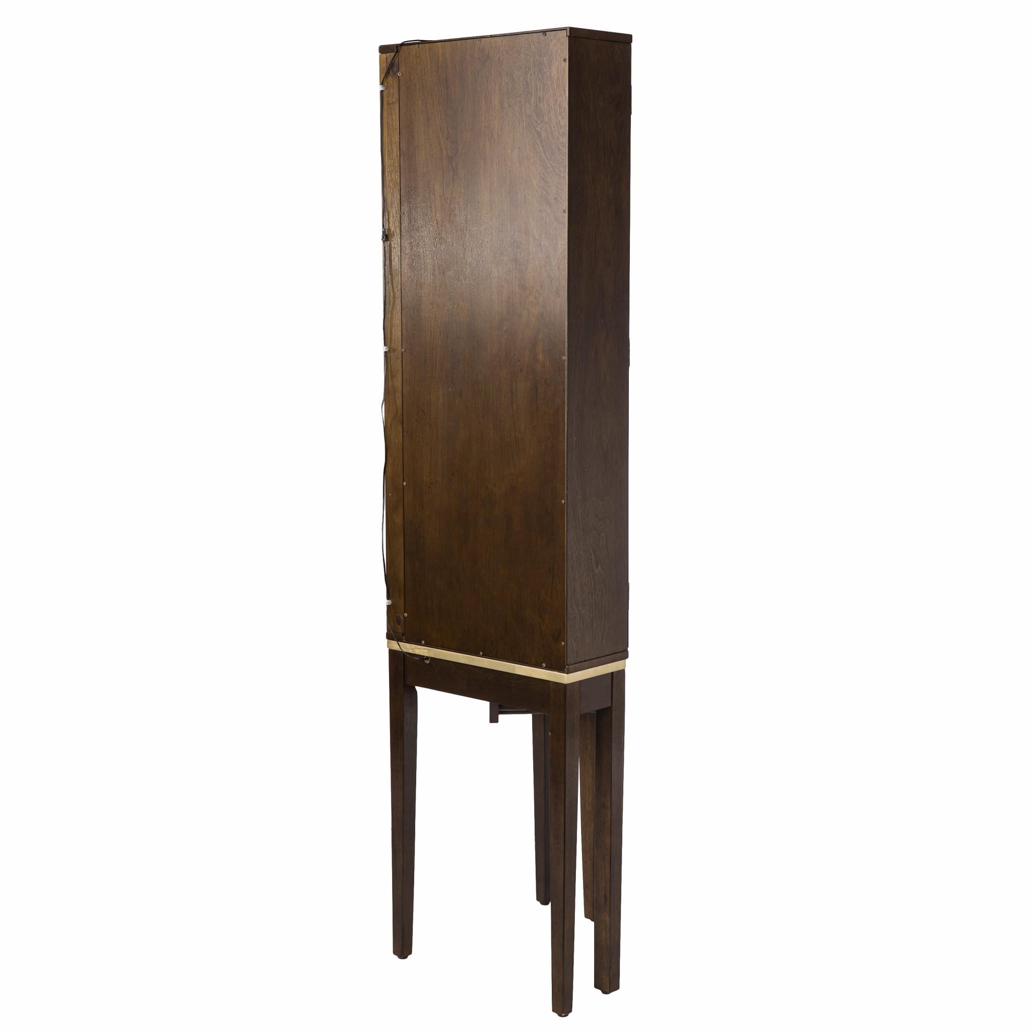 Fancy Tall Lighted Corner Curio Cabinet