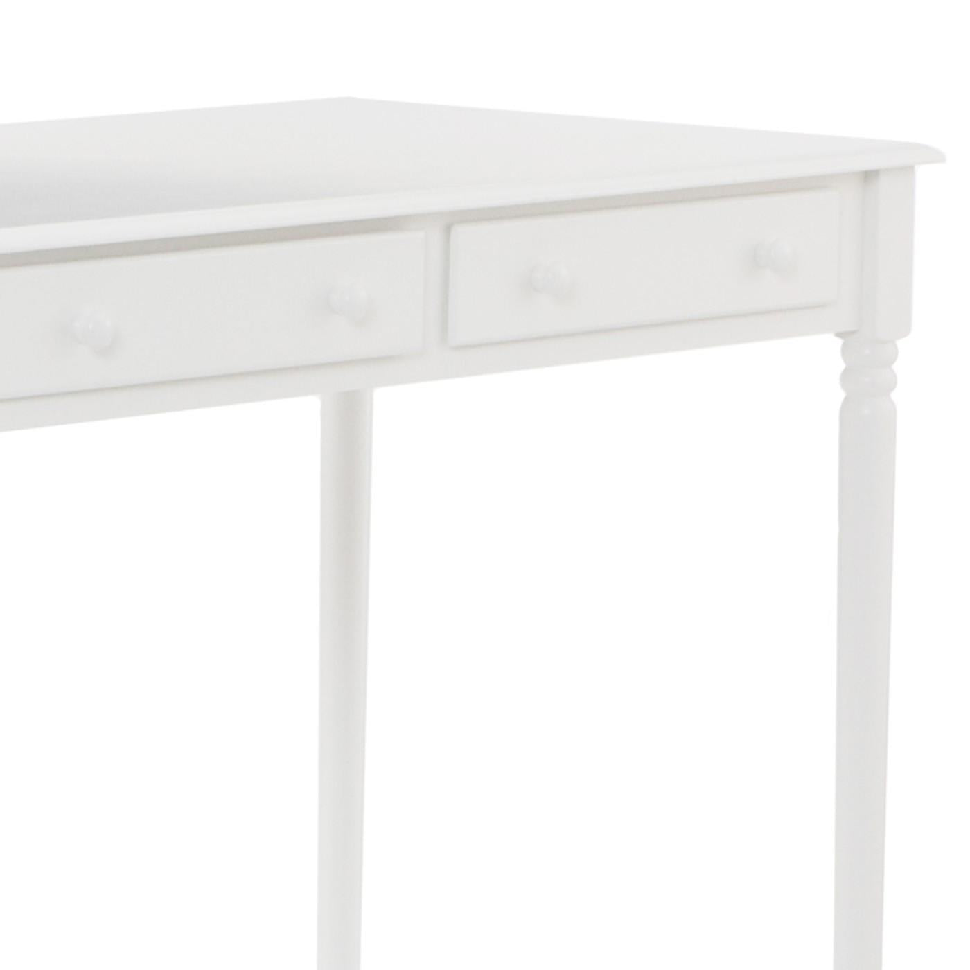 Crisp White Desk with Drawers