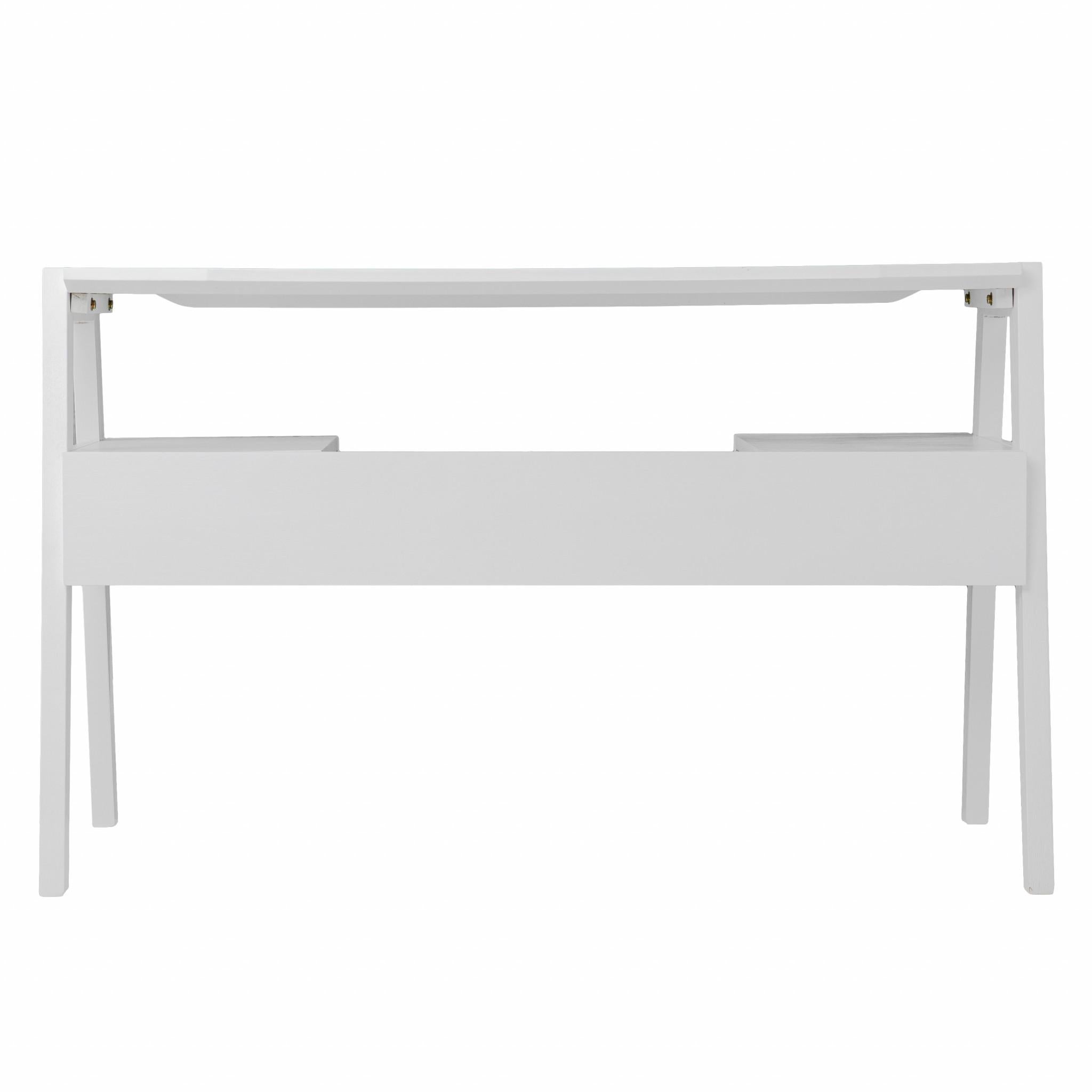 Metallic White Modern Writing Desk