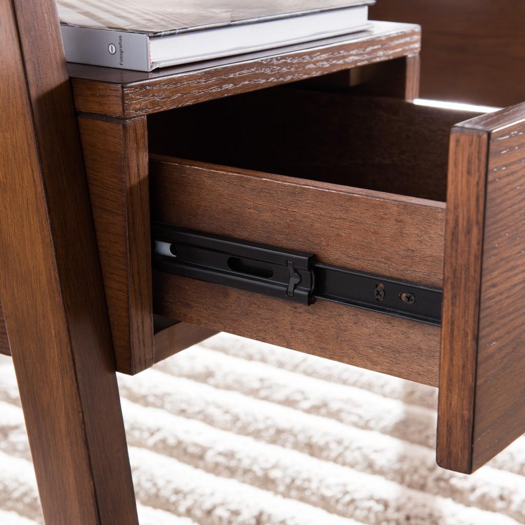 Tobacco Brown Modern Writing Desk with Storage