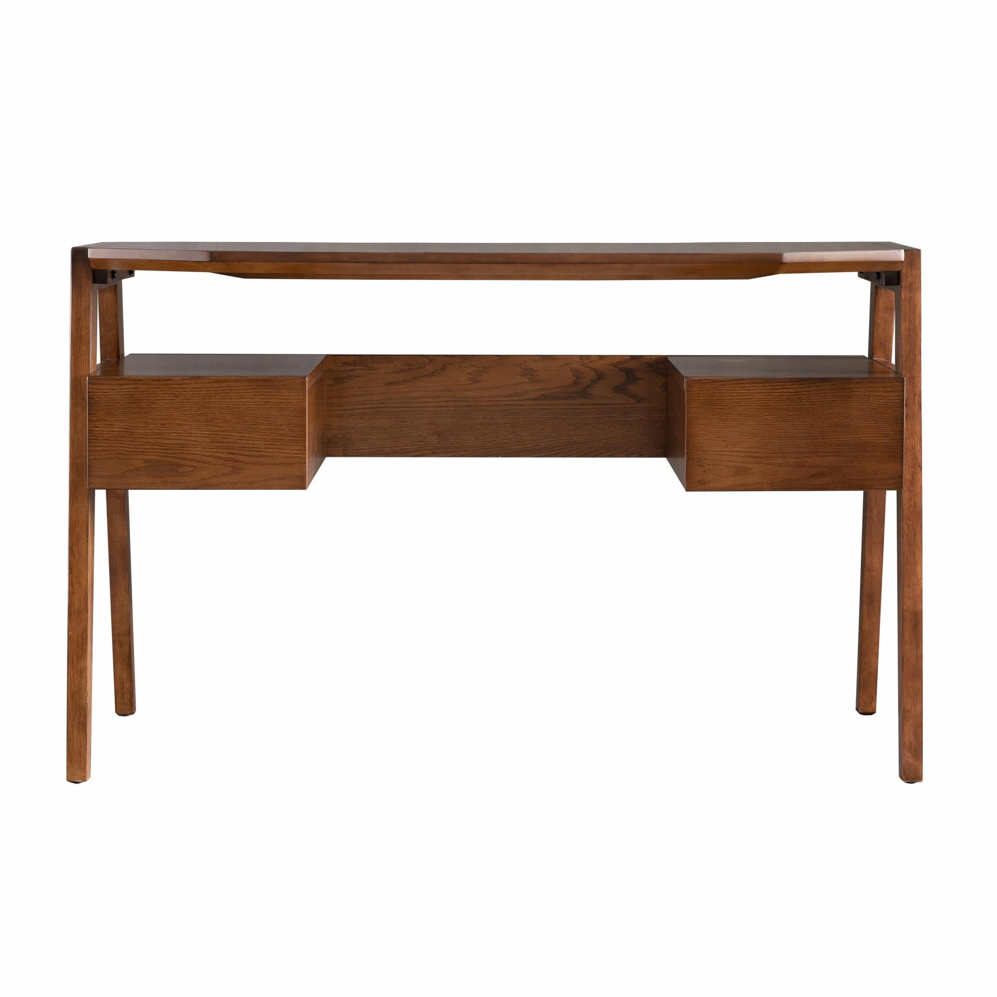 Tobacco Brown Modern Writing Desk with Storage