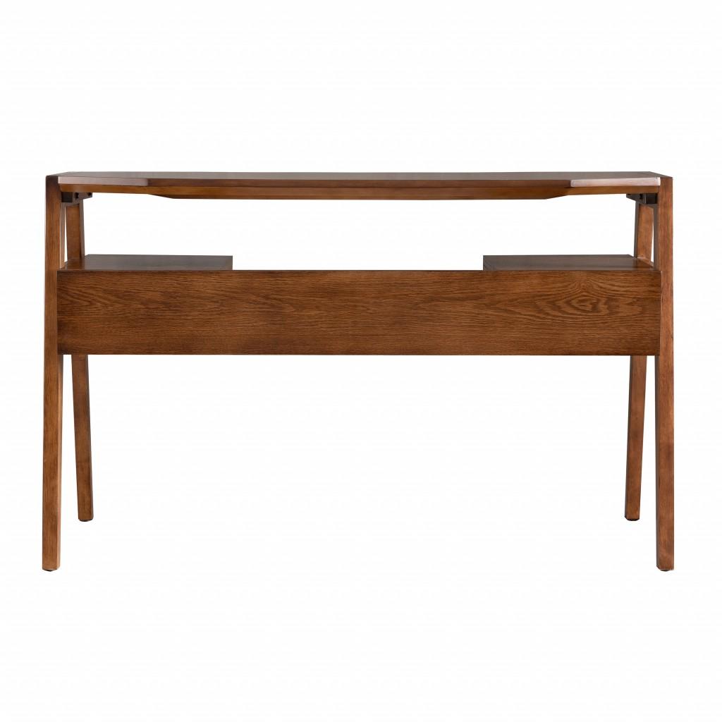 Tobacco Brown Modern Writing Desk with Storage