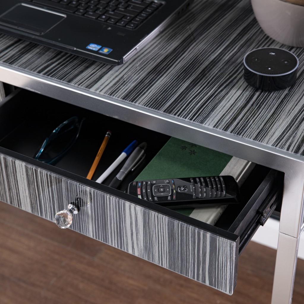 Black And Silver Writing Desk