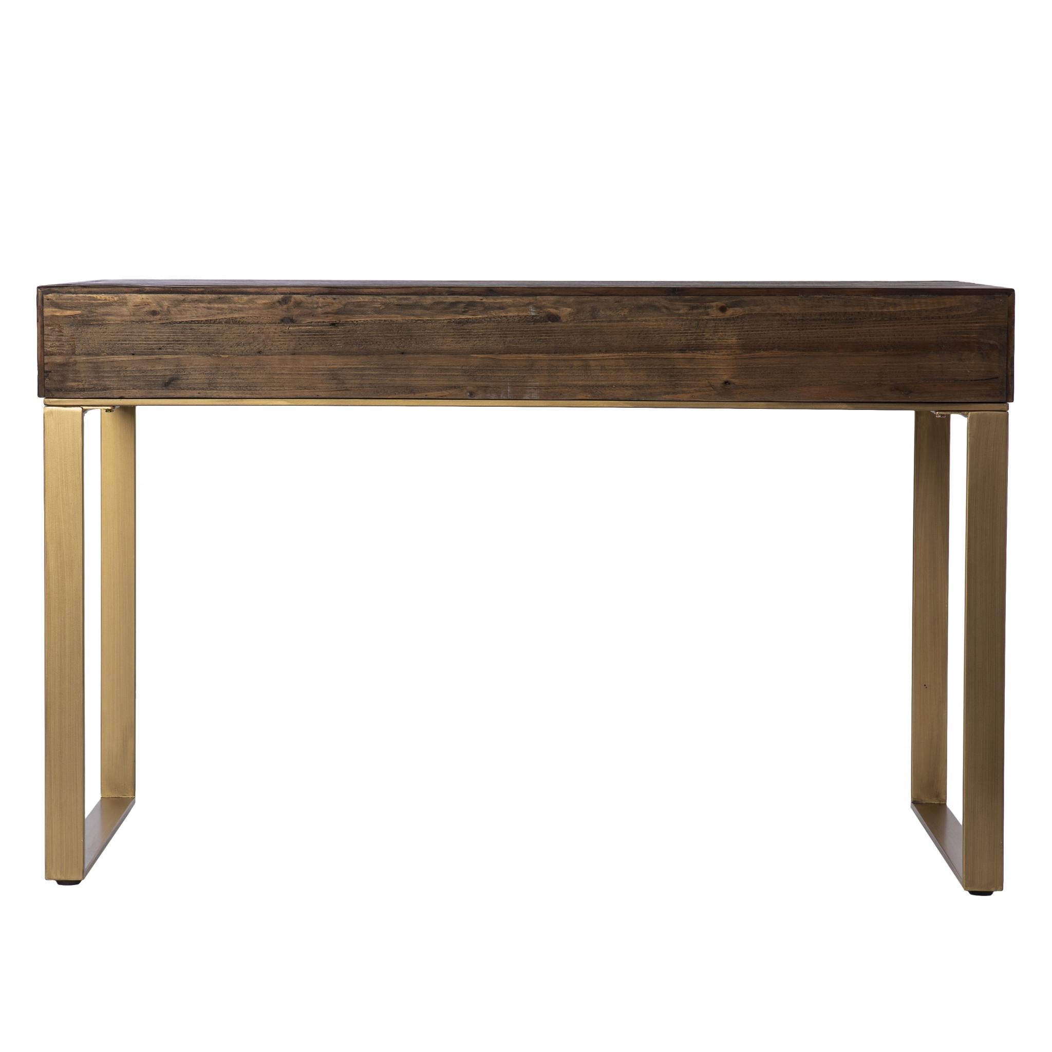 Shades of Brown and Gold Reclaimed Wooden Desk