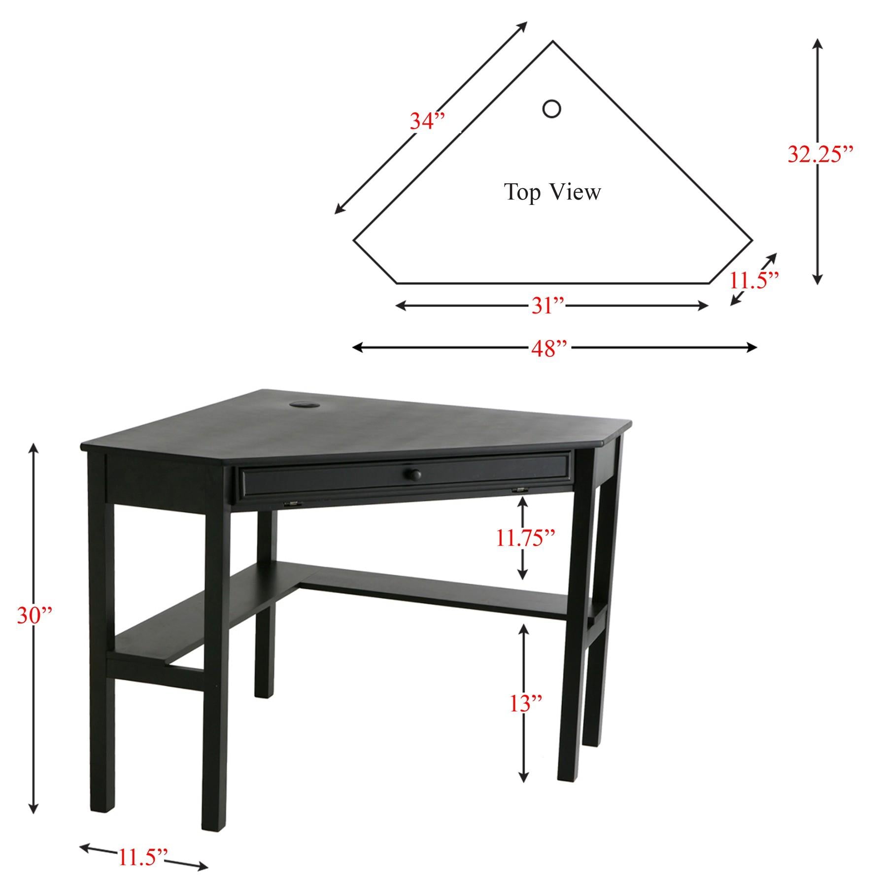 Black Corner Computer Desk