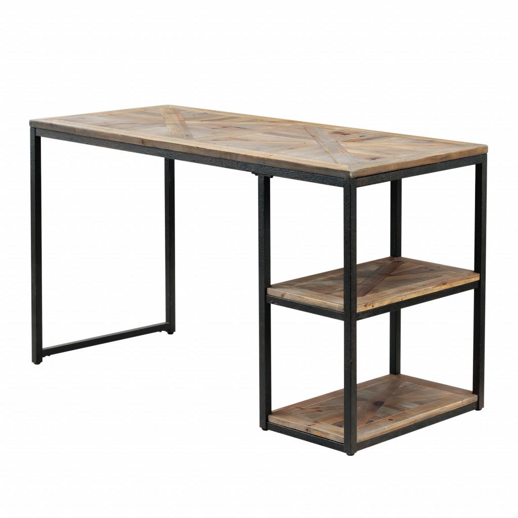 Black Reclaimed Wood Writing Desk