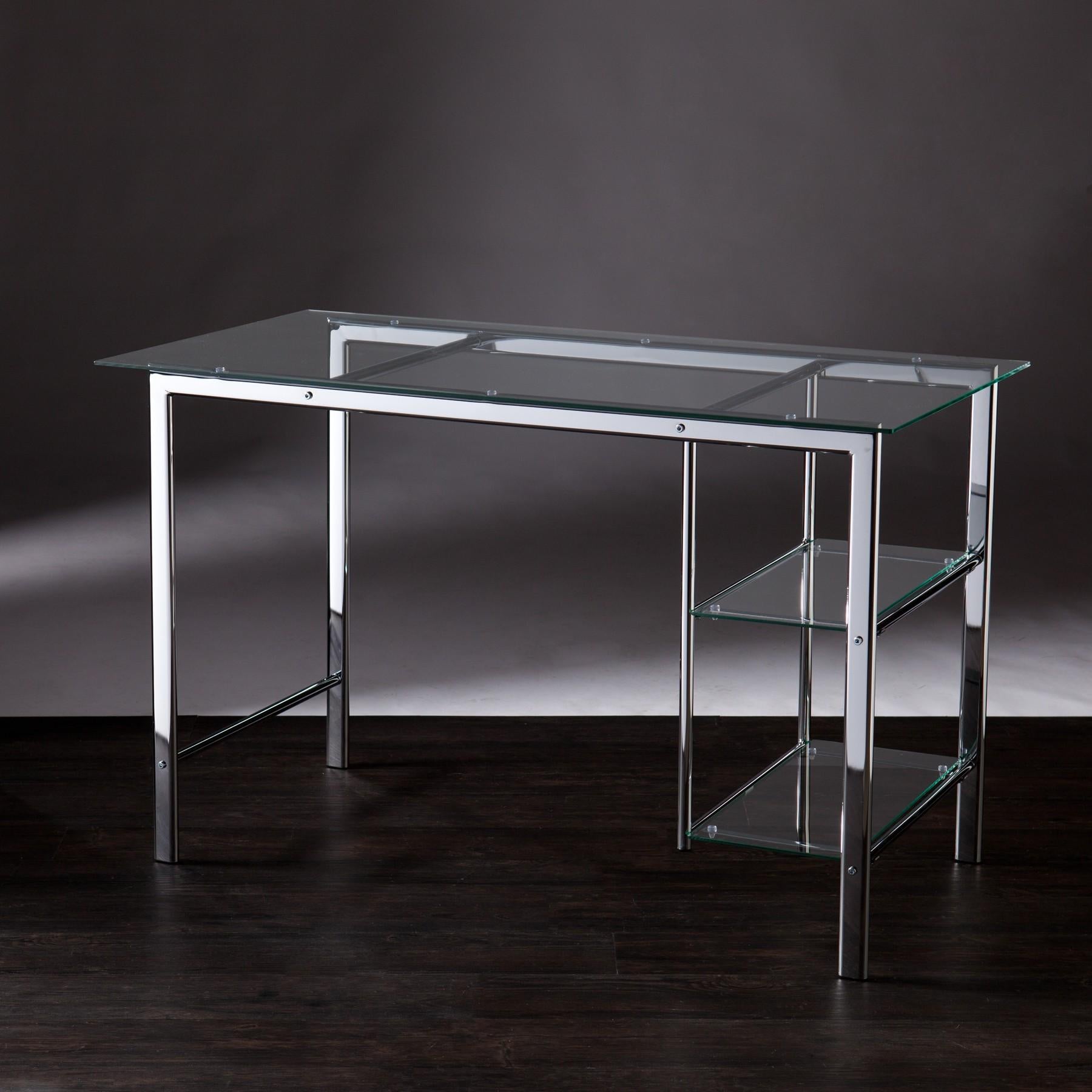 Chrome and Glass Writing Desk