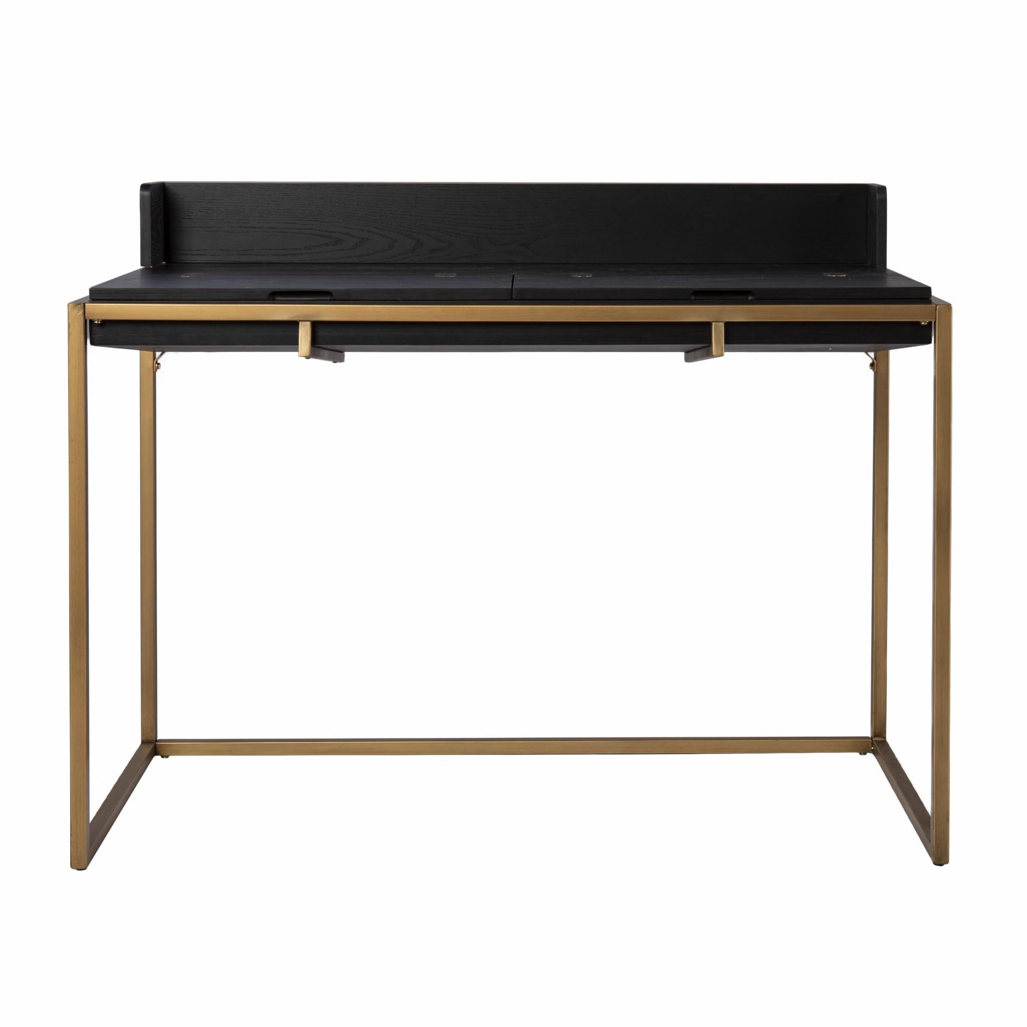 Modern Farmhouse Maple and Black Lift Top Adjustable Desk