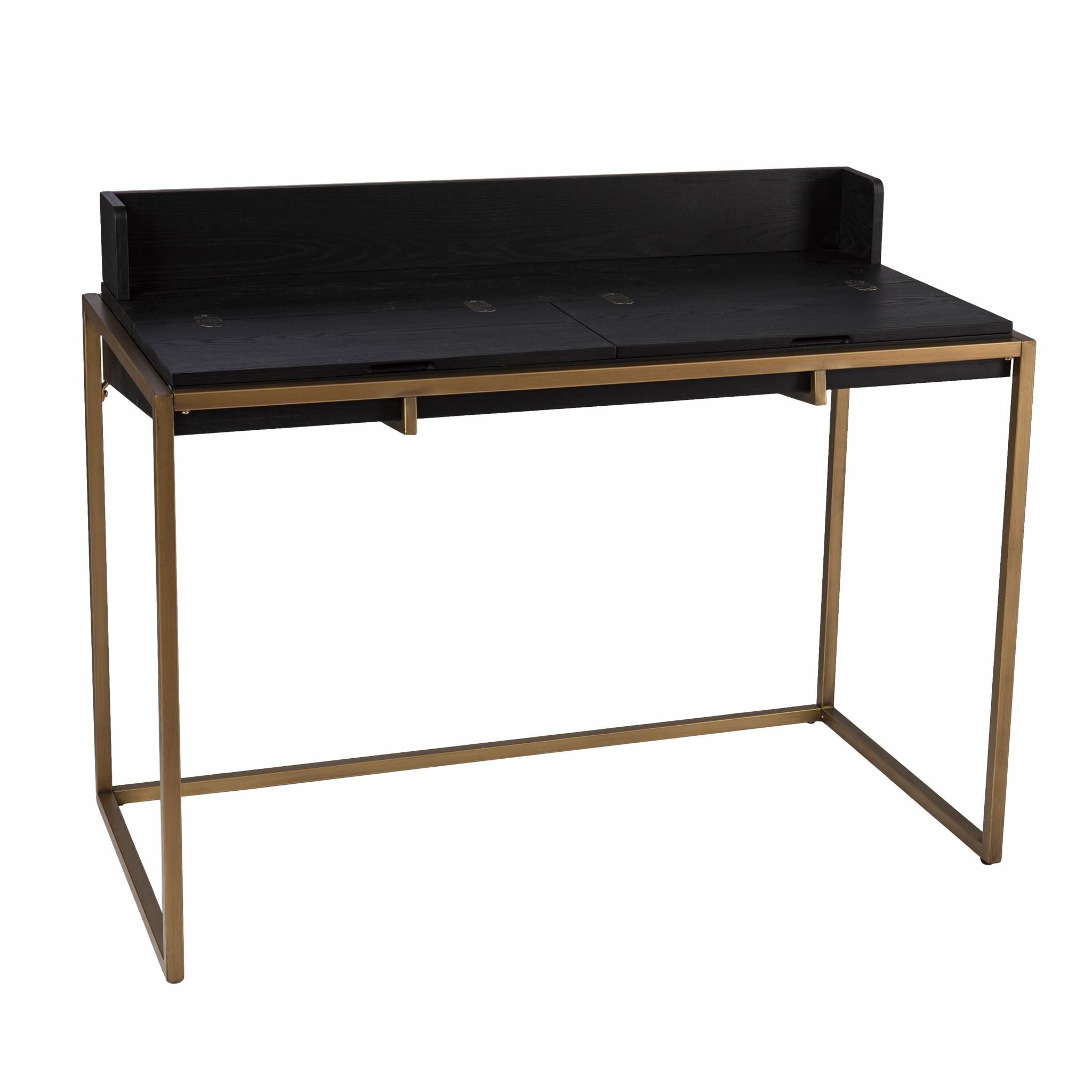 Modern Farmhouse Maple and Black Lift Top Adjustable Desk