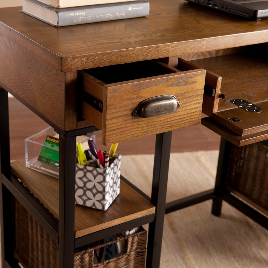 Weathered Gray Home Office Desk