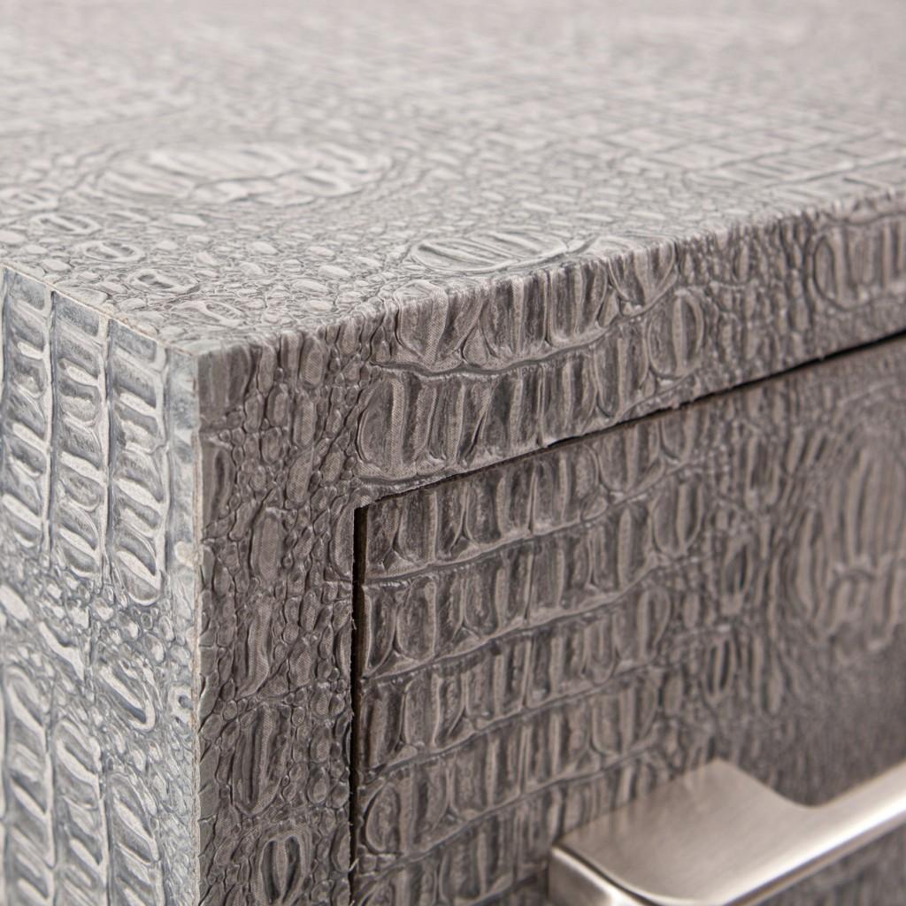 Modern Gray and Silver Faux Snakeskin Desk