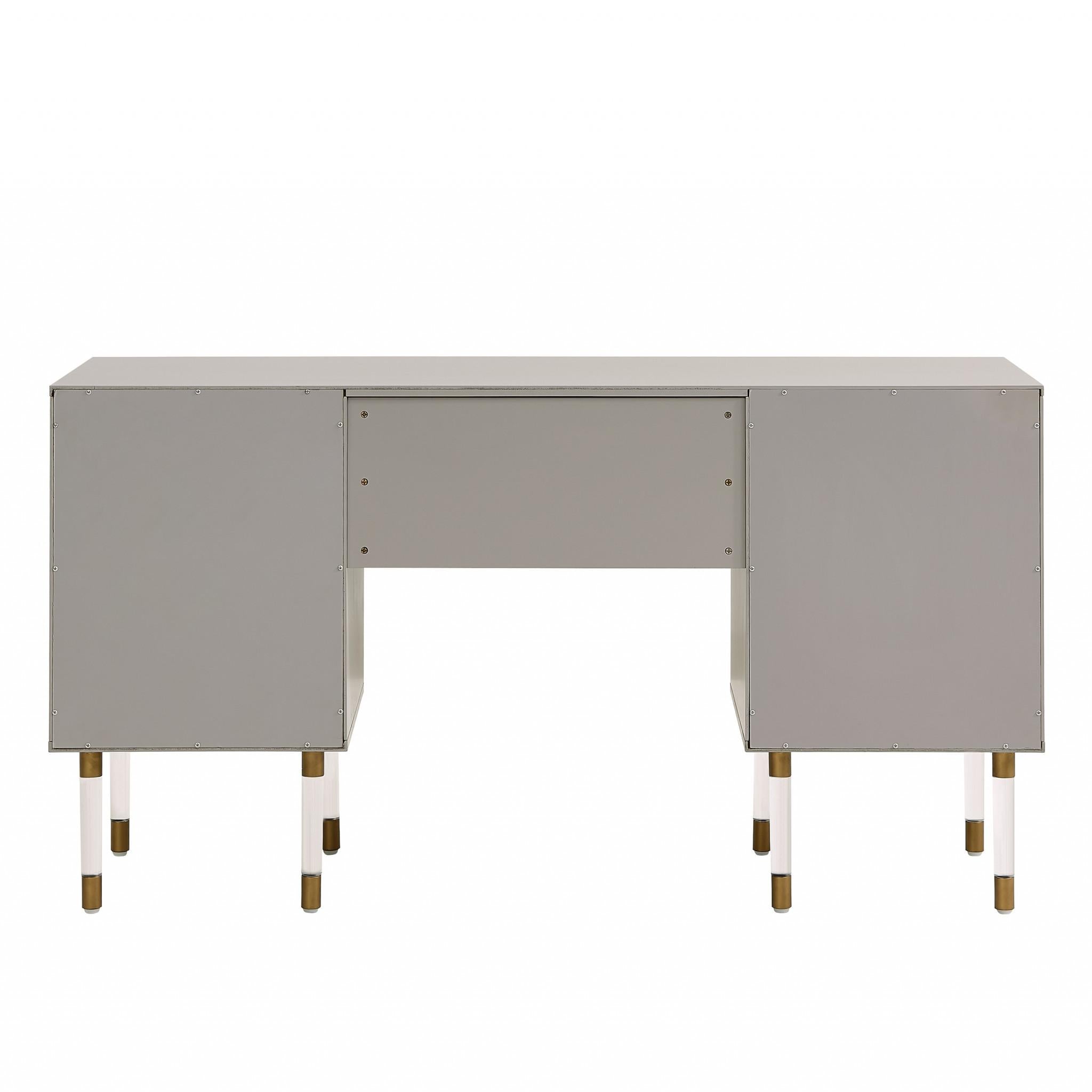 Gray Wood and Acrylic Writing Desk