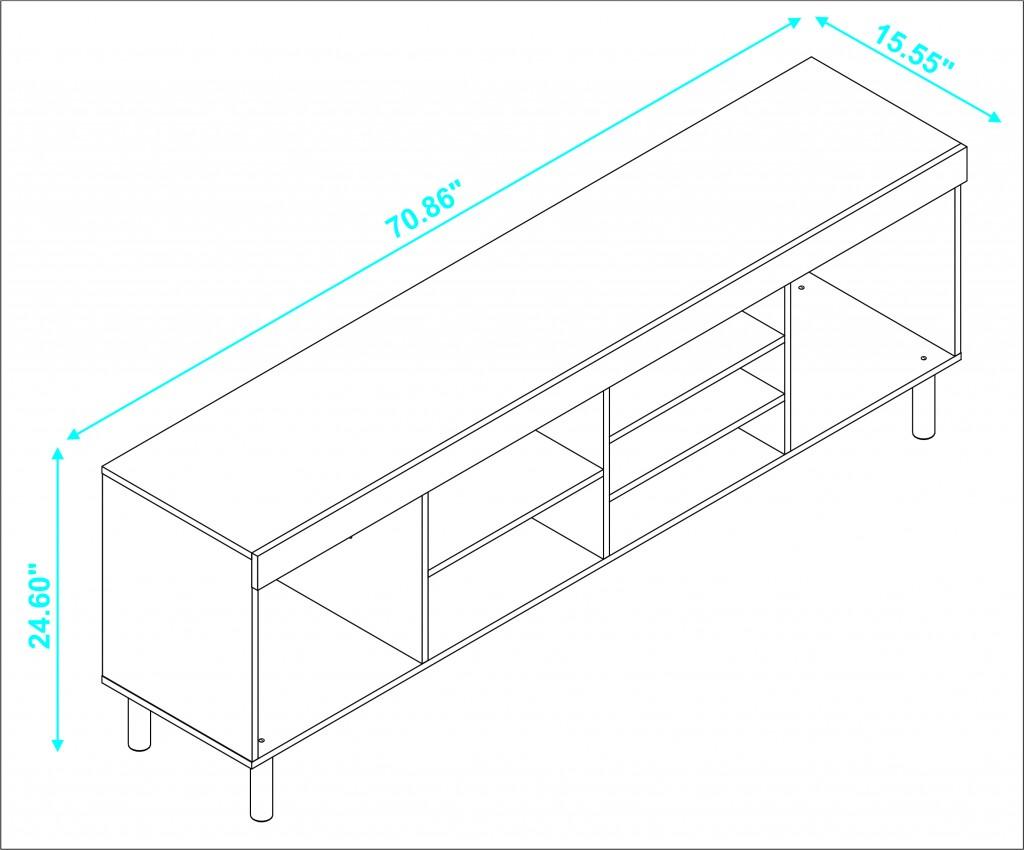 Iko White Modern TV Stand Open Cubbie Media Center