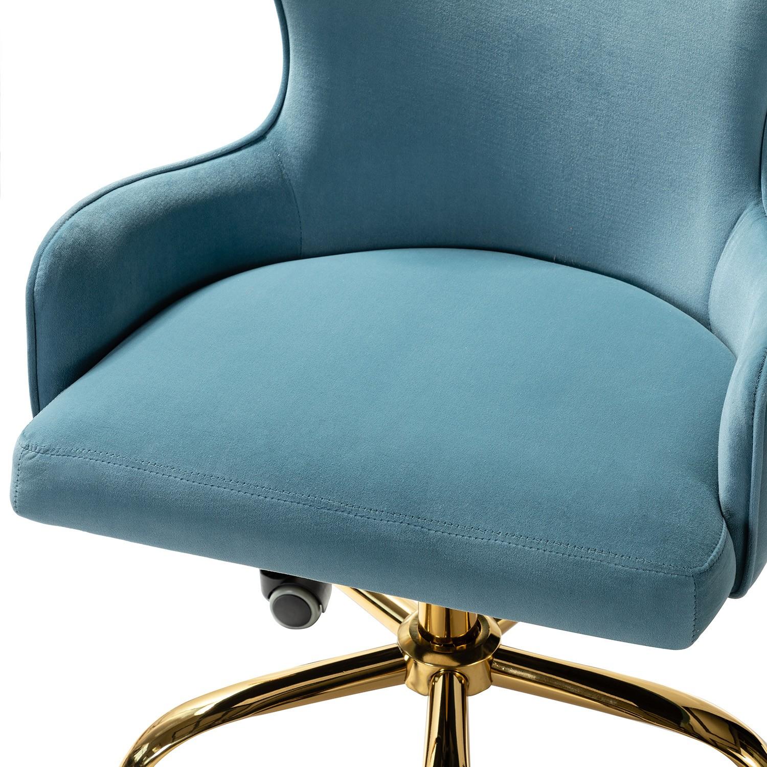 Back Channel Teal and Gold Rolling Office Chair