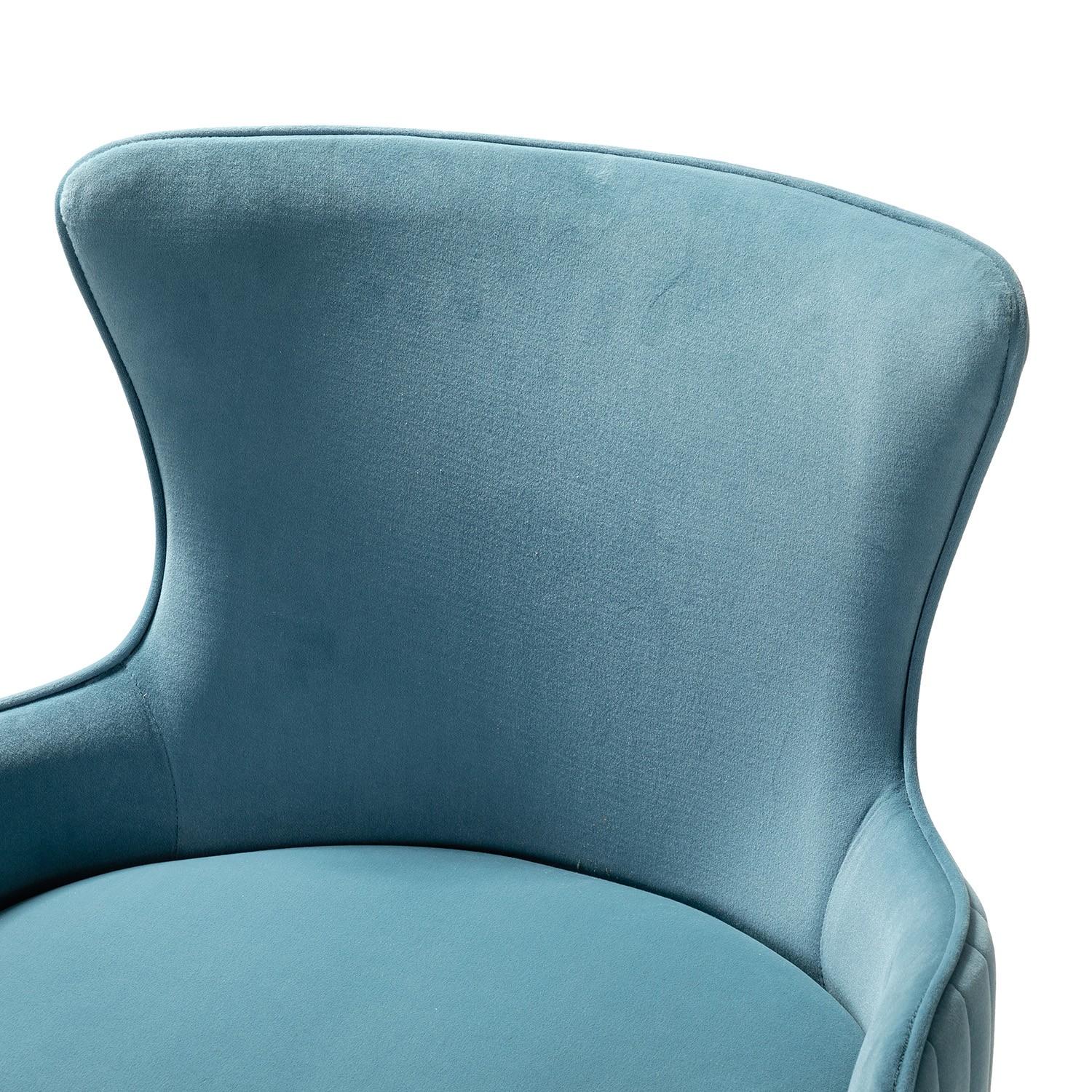 Back Channel Teal and Gold Rolling Office Chair