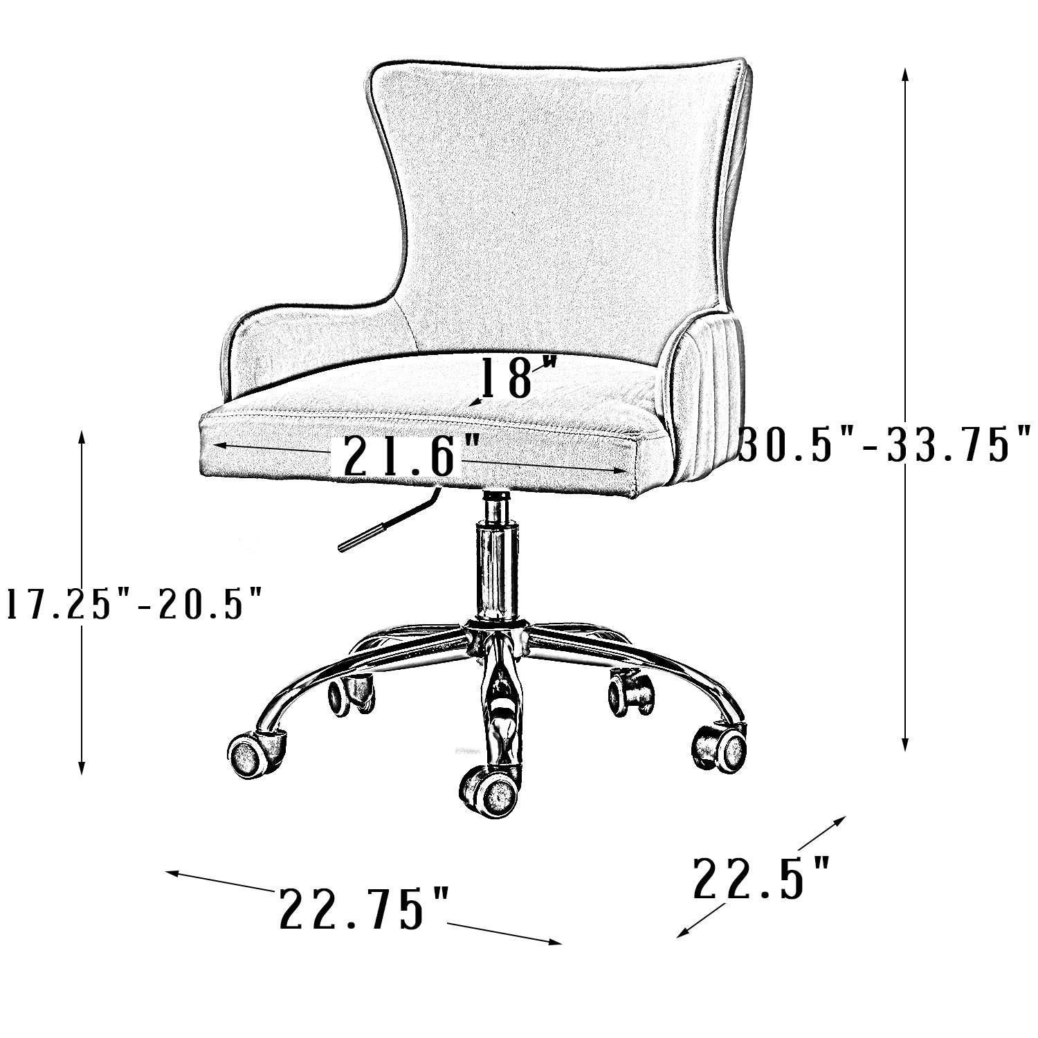 Back Channel Teal and Gold Rolling Office Chair