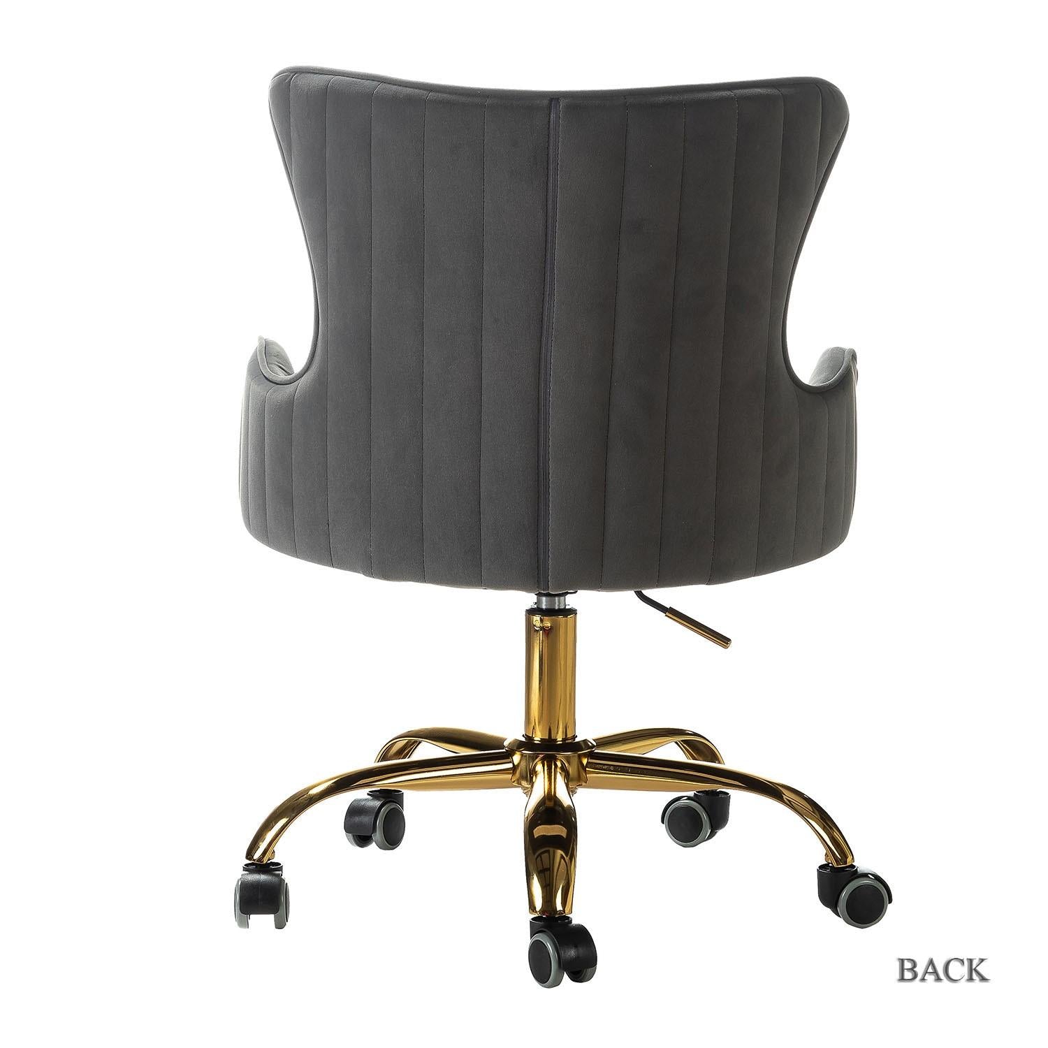 Back Channel Gray and Gold Rolling Office Chair