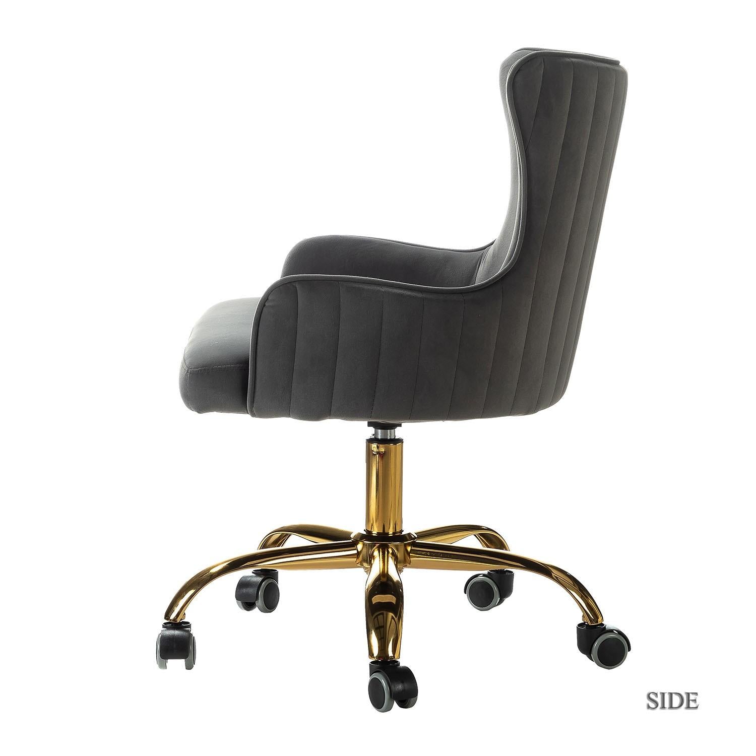 Back Channel Gray and Gold Rolling Office Chair