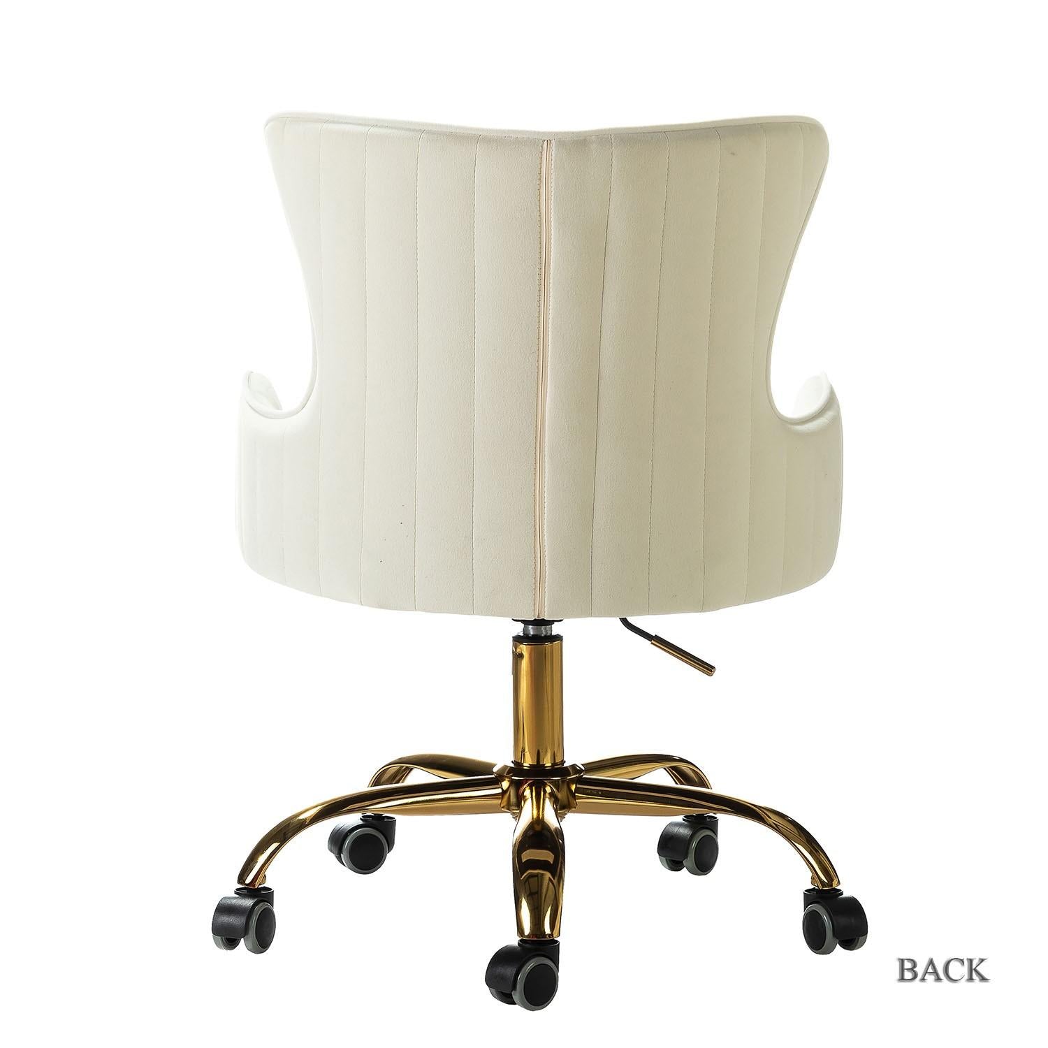 Back Channel Ivory and Gold Rolling Office Chair