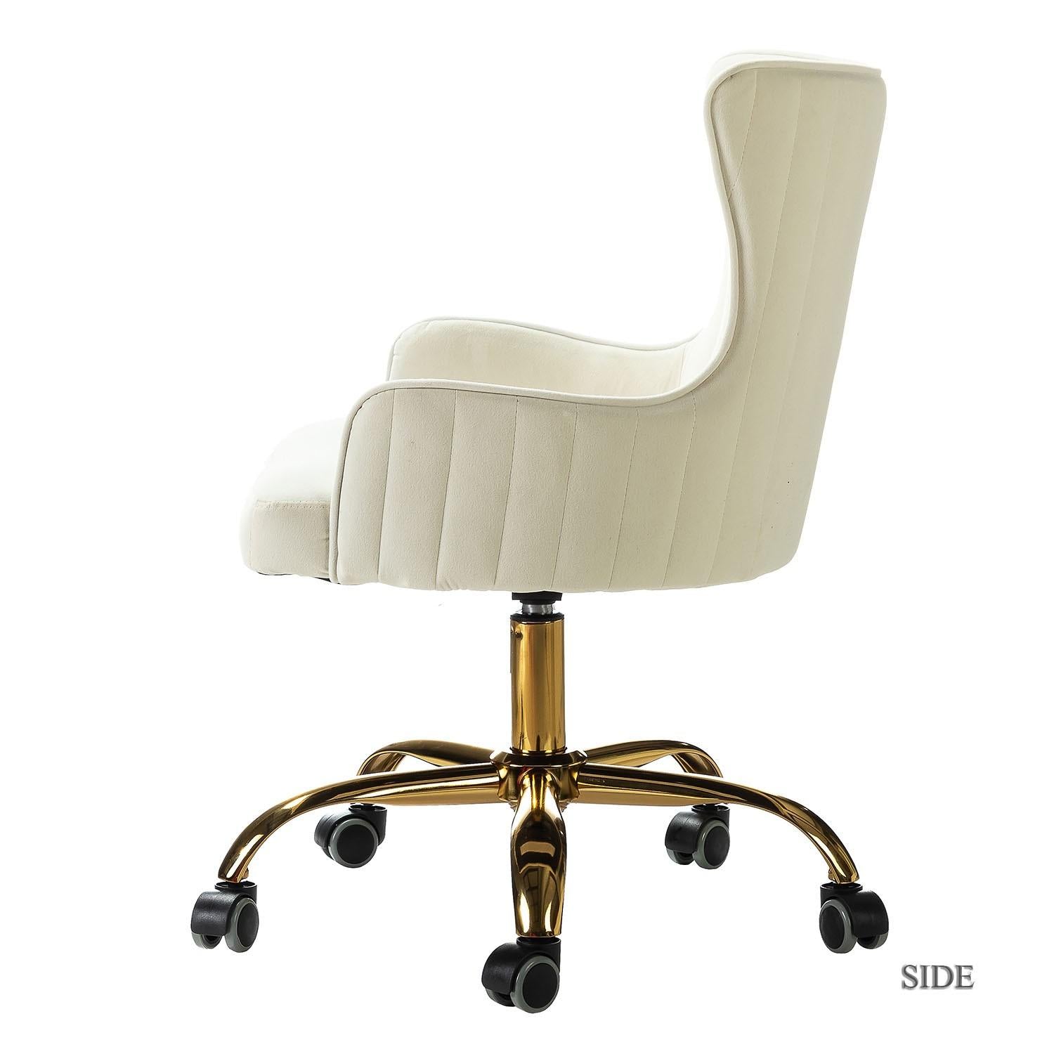 Back Channel Ivory and Gold Rolling Office Chair