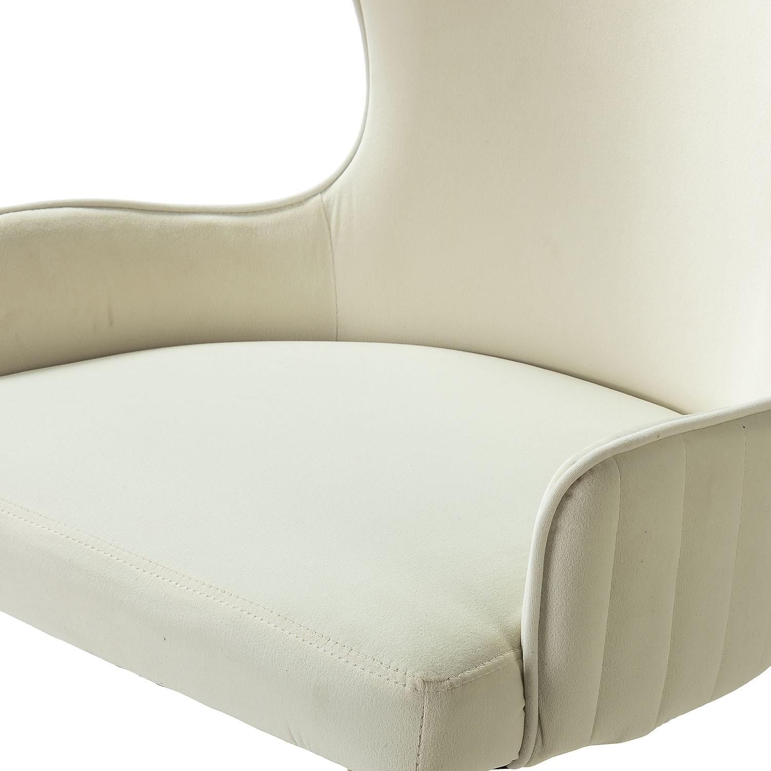 Back Channel Ivory and Gold Rolling Office Chair